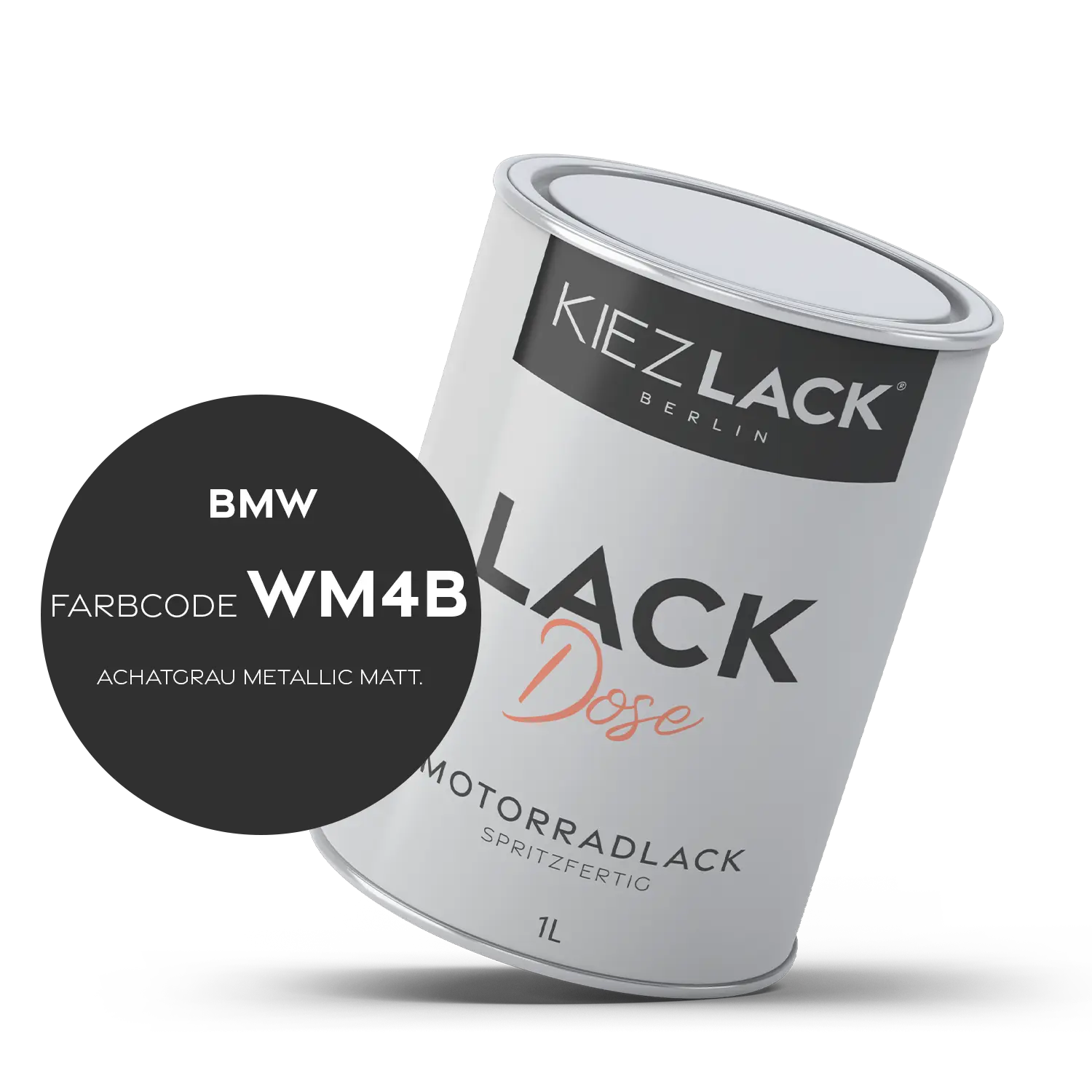 Kiezlack 1K Motorradlack Basislack Lackdose BMW WM4B ACHATGRAU METALLIC MATT.