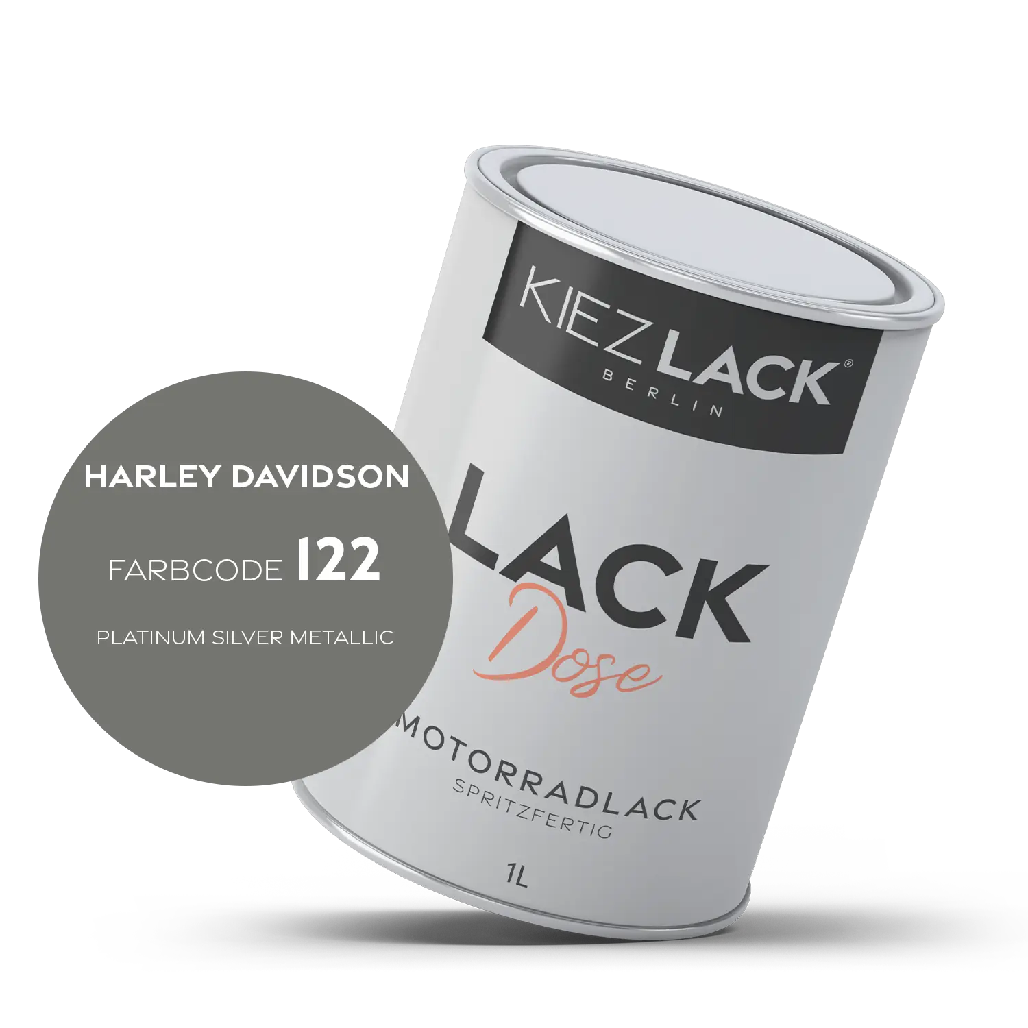 Kiezlack 1K Motorradlack Basislack Lackdose Harley Davidson 122 PLATINUM SILVER METALLIC