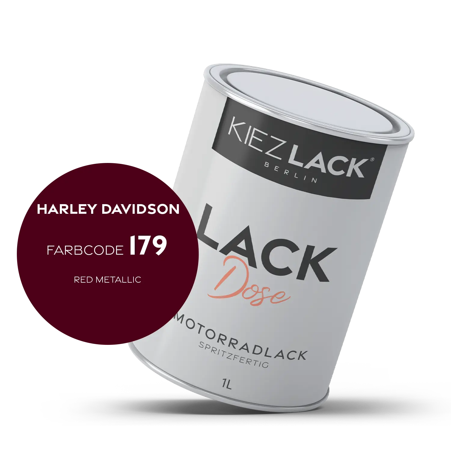 Kiezlack 1K Motorradlack Basislack Lackdose Harley Davidson 179 RED METALLIC