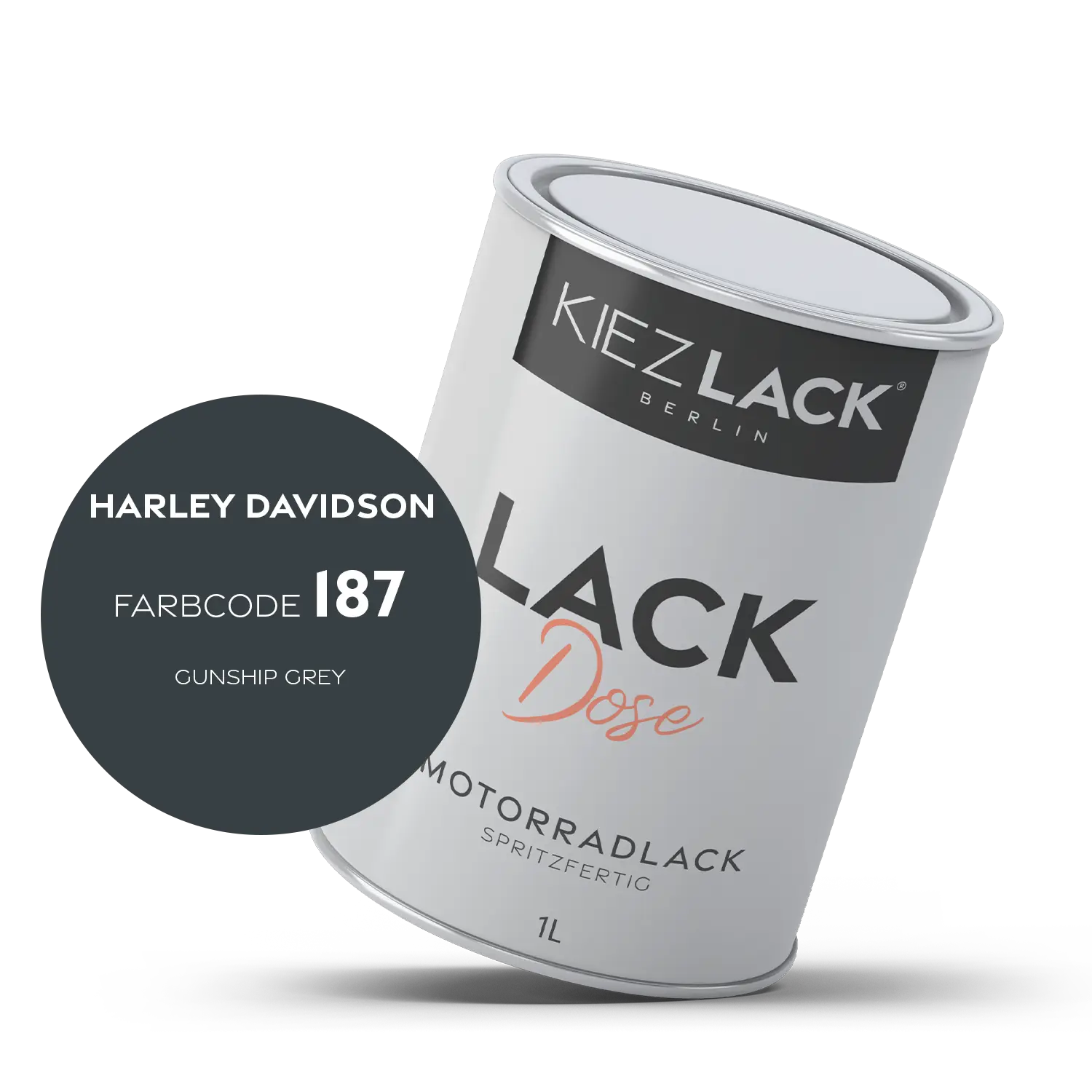 Kiezlack 1K Motorradlack Basislack Lackdose Harley Davidson 187 GUNSHIP GREY