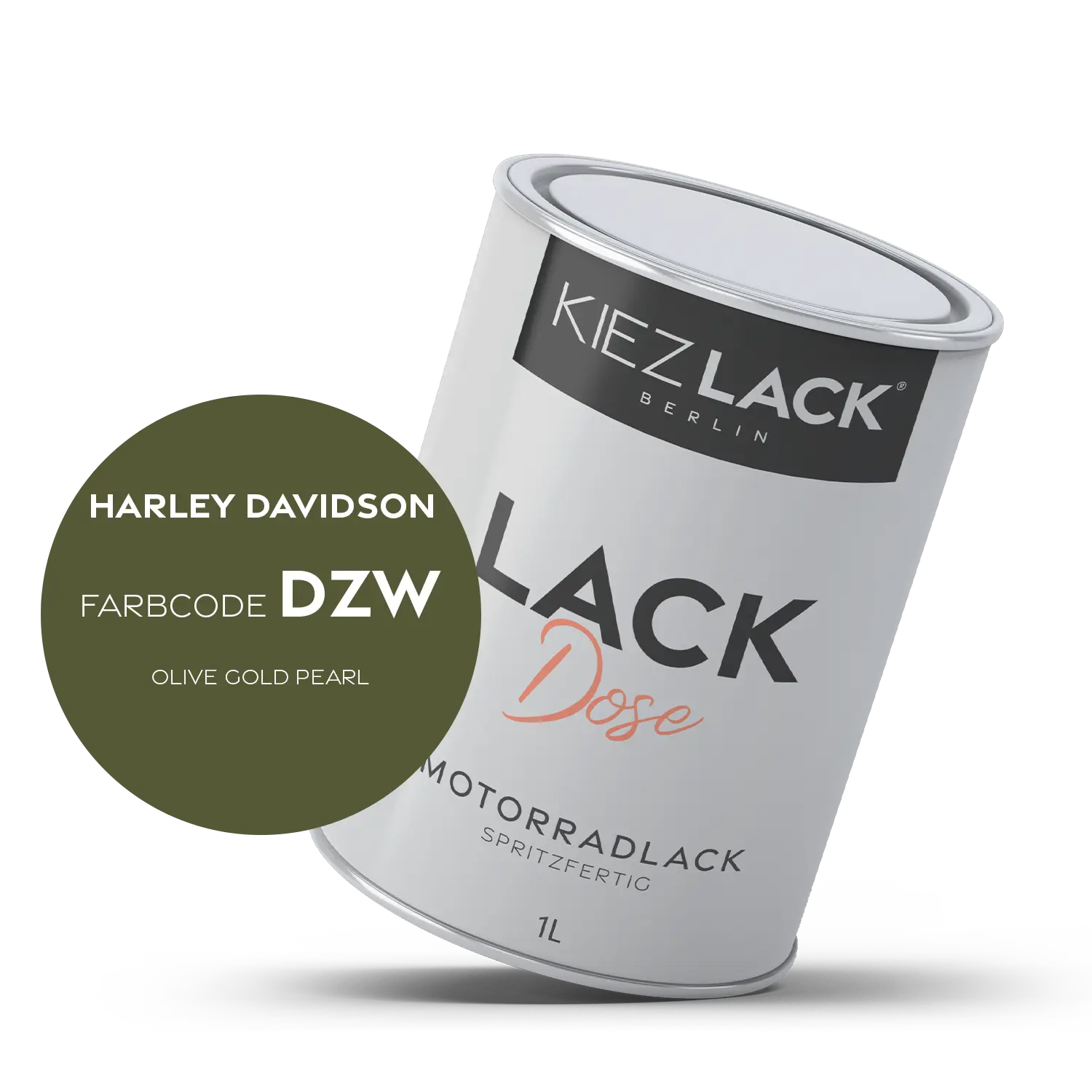 Kiezlack 1K Motorradlack Basislack Lackdose Harley Davidson DZW OLIVE GOLD PEARL
