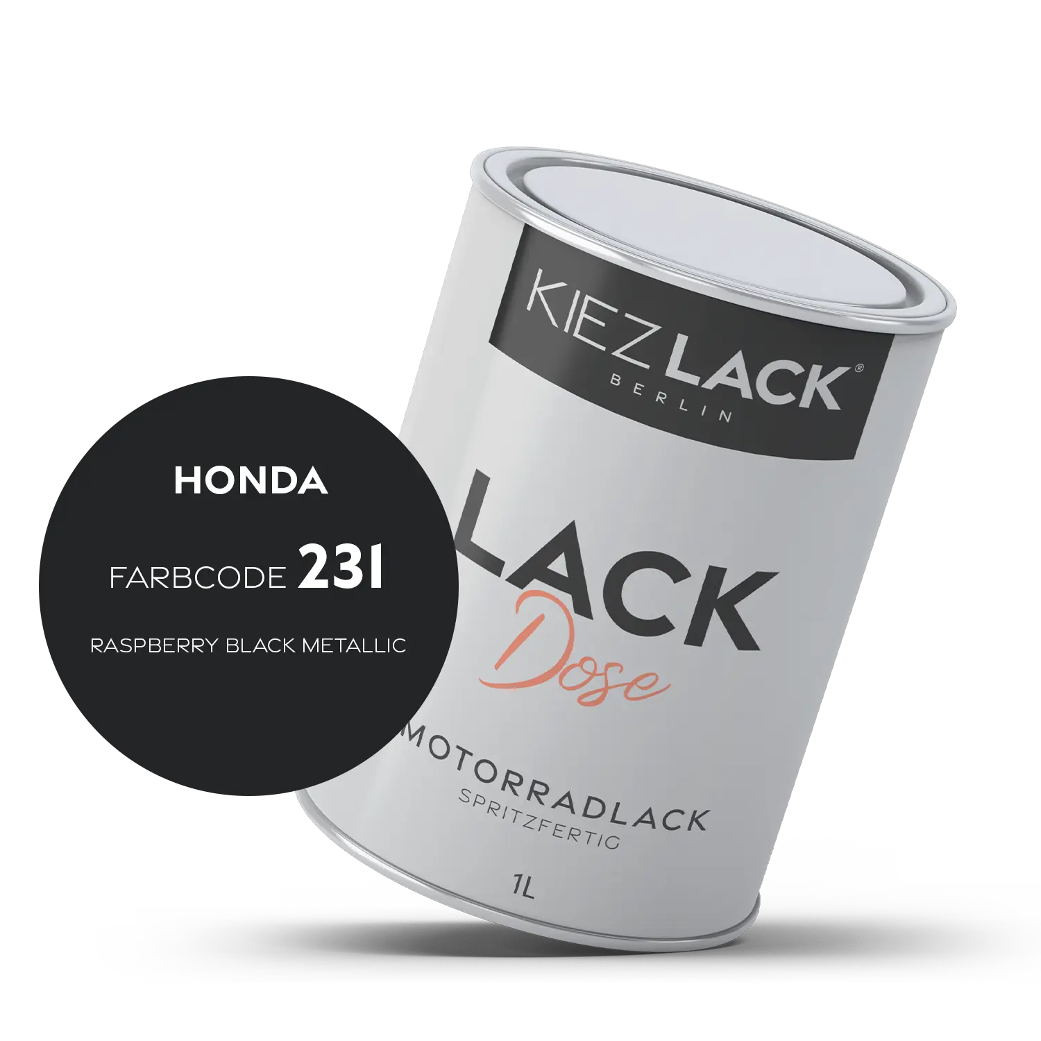 Kiezlack 1K Motorradlack Basislack Lackdose Honda 231 RASPBERRY BLACK METALLIC