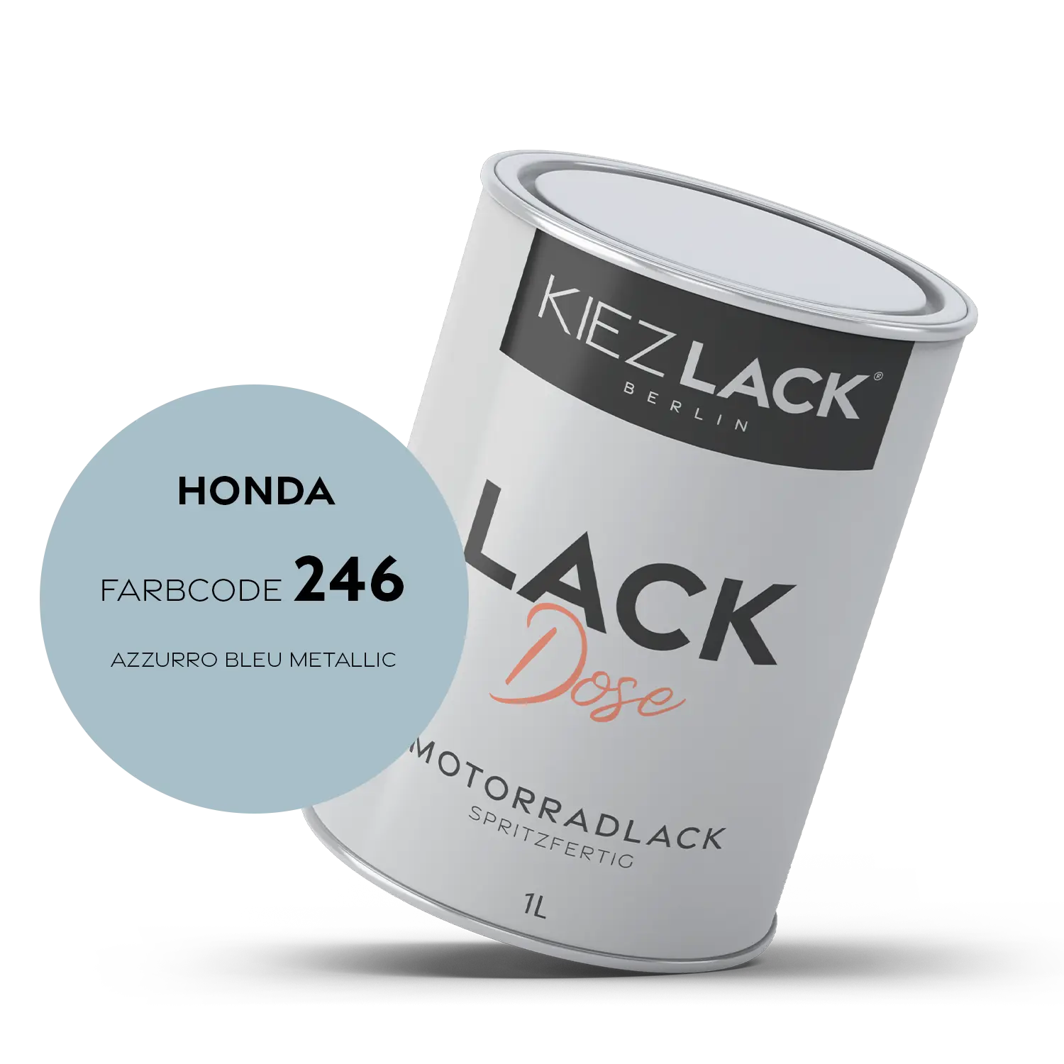 Kiezlack 1K Motorradlack Basislack Lackdose Honda 246 AZZURRO BLEU METALLIC