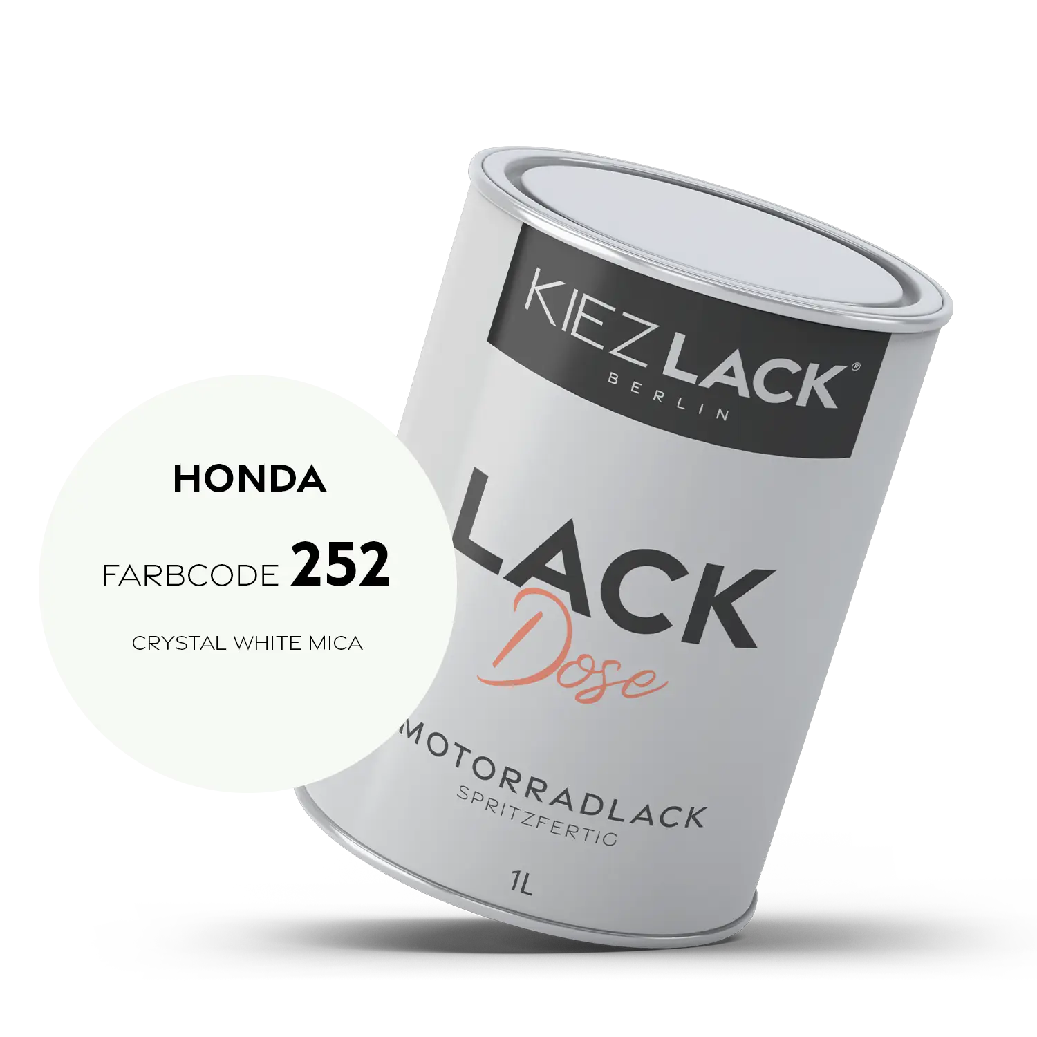 Kiezlack 1K Motorradlack Basislack Lackdose Honda 252 CRYSTAL WHITE MICA