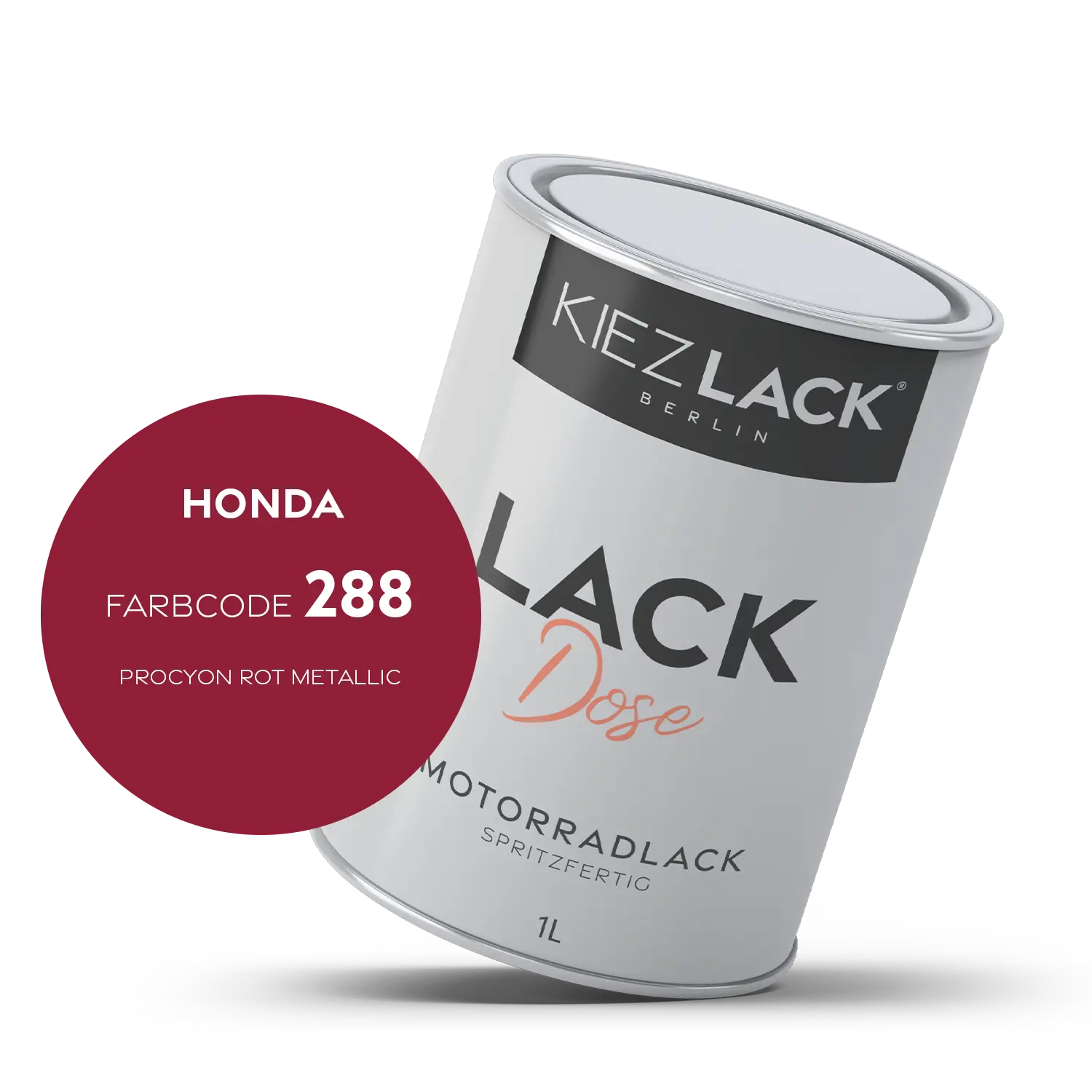 Kiezlack 1K Motorradlack Basislack Lackdose Honda 288 PROCYON ROT METALLIC