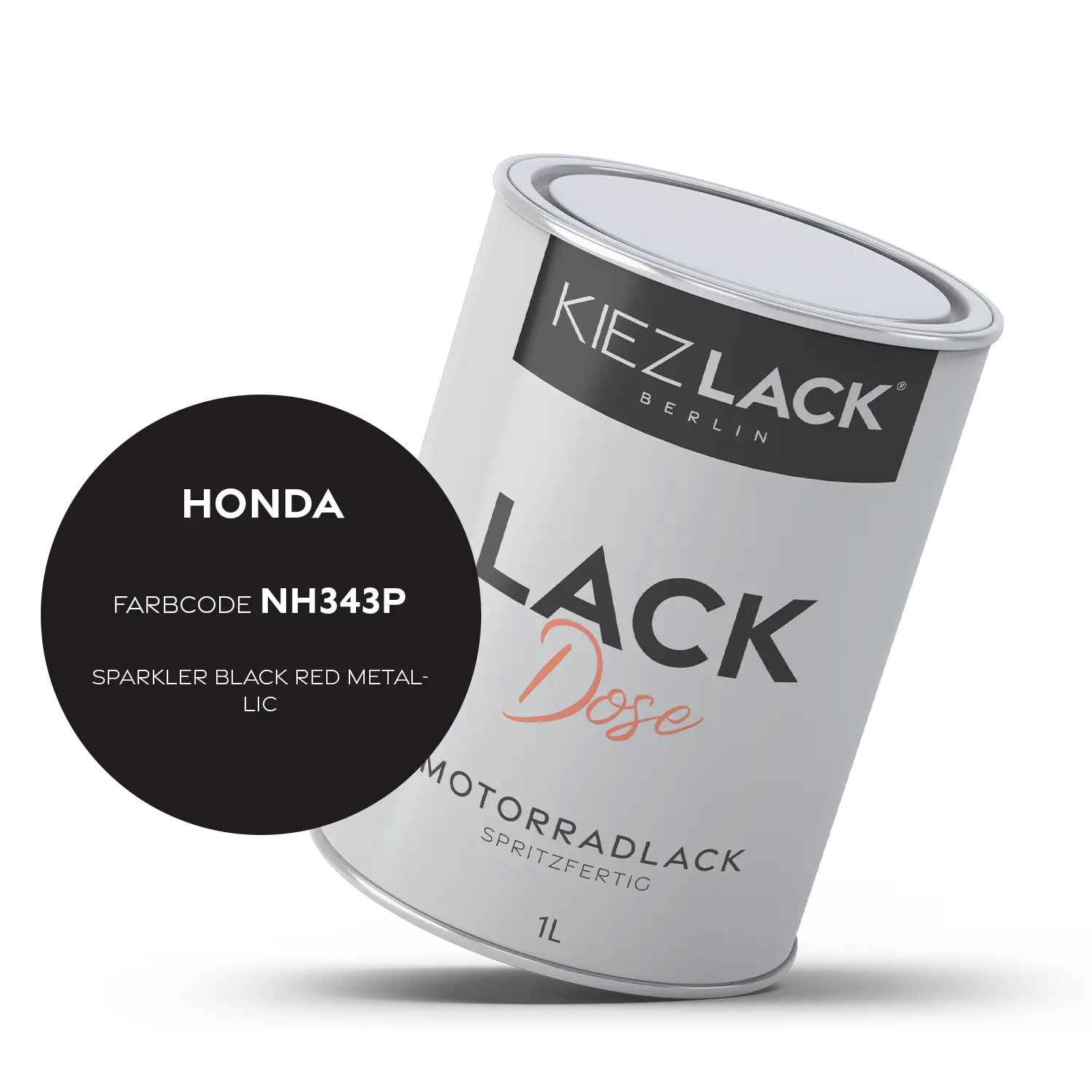 Kiezlack 1K Motorradlack Basislack Lackdose Honda NH343P SPARKLER BLACK RED METALLIC
