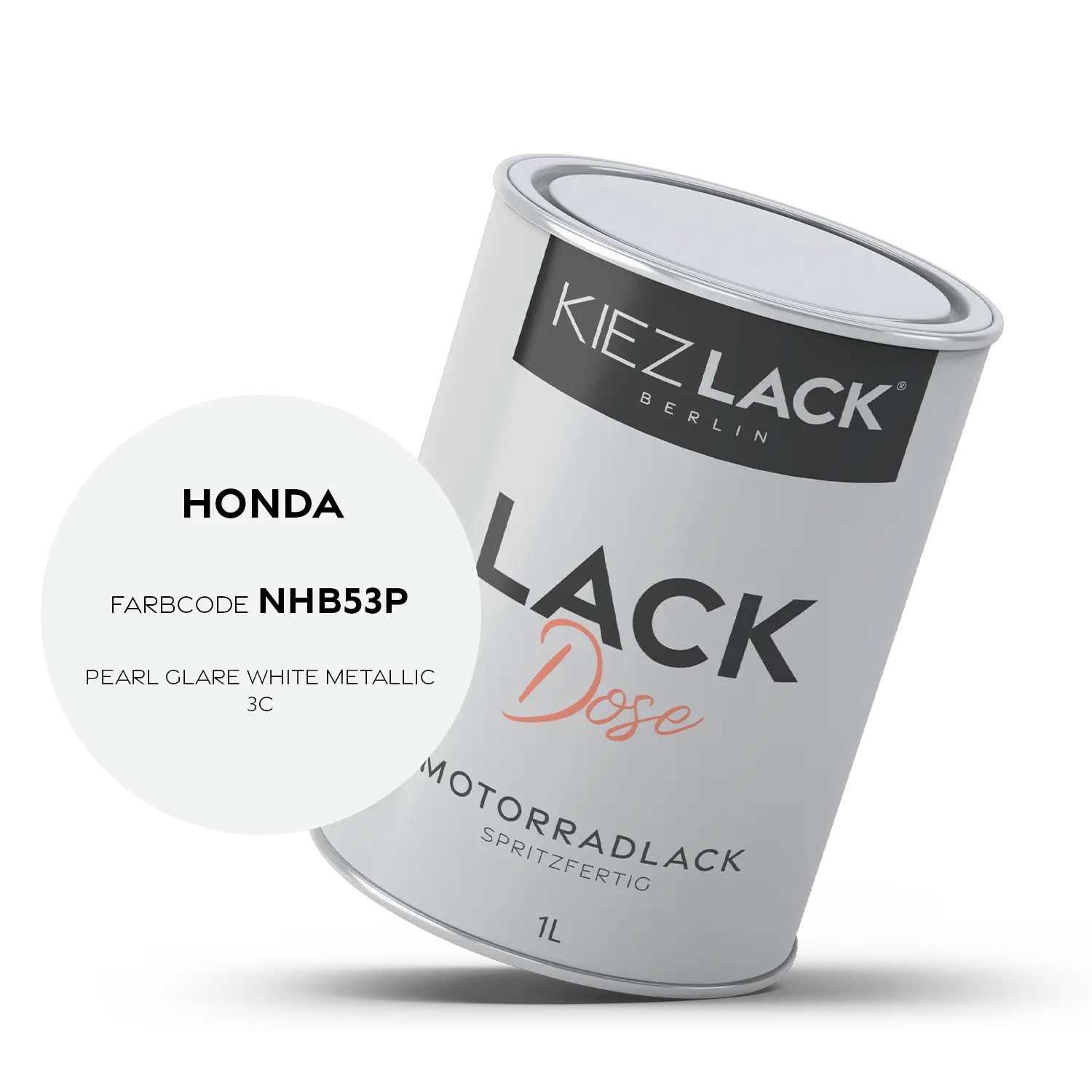 Kiezlack 1K Motorradlack Basislack Lackdose Honda NHB53P PEARL GLARE WHITE METALLIC 3C