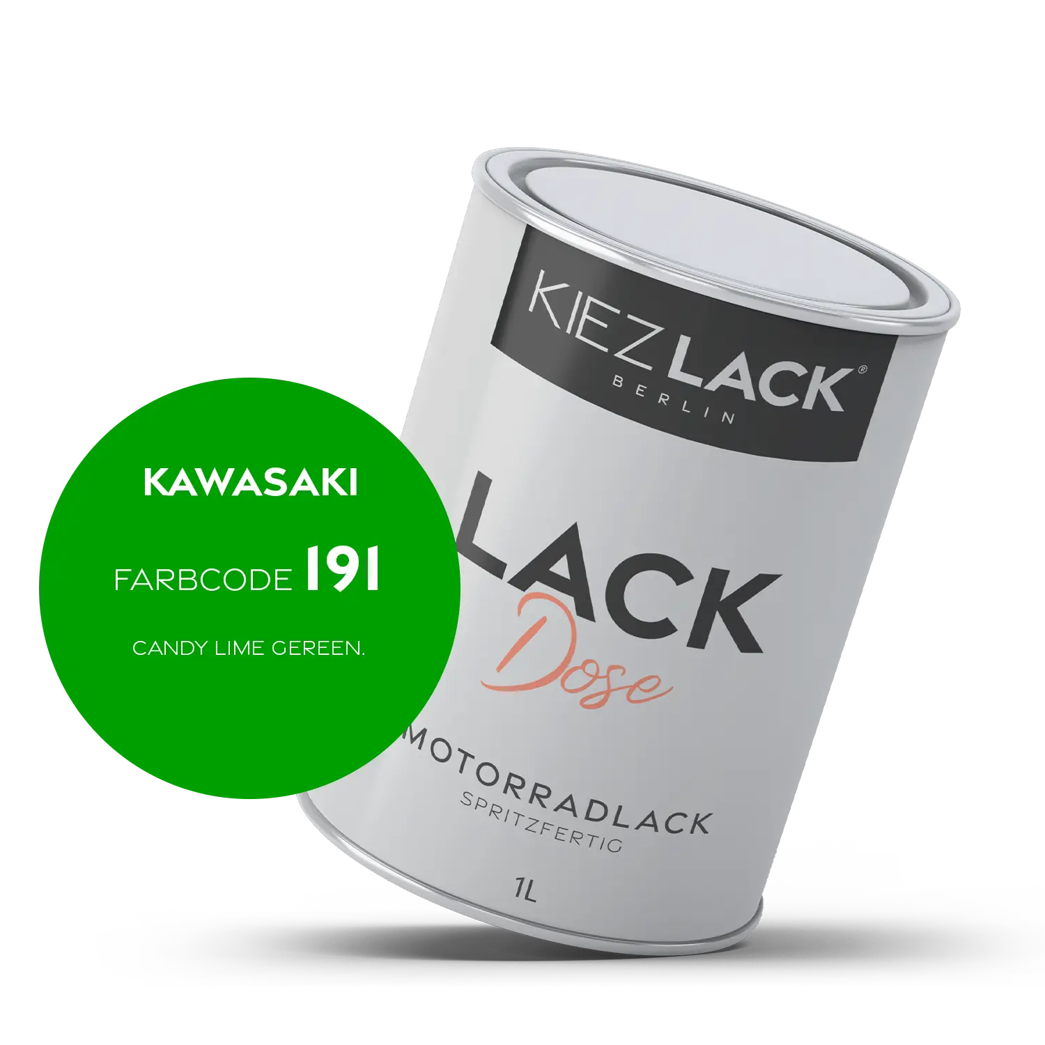 Kiezlack 1K Motorradlack Basislack Lackdose Kawasaki 191 CANDY LIME GEREEN.