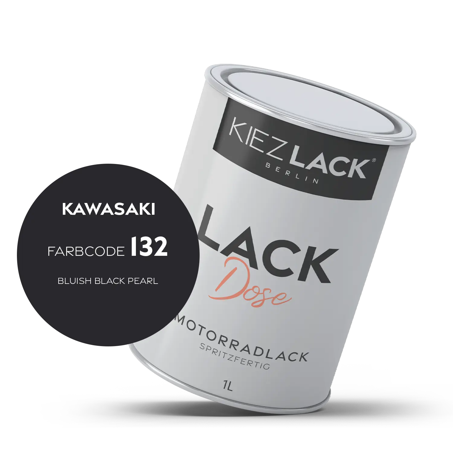 Kiezlack 1K Motorradlack Basislack Lackdose Kawasaki 132 BLUISH BLACK PEARL