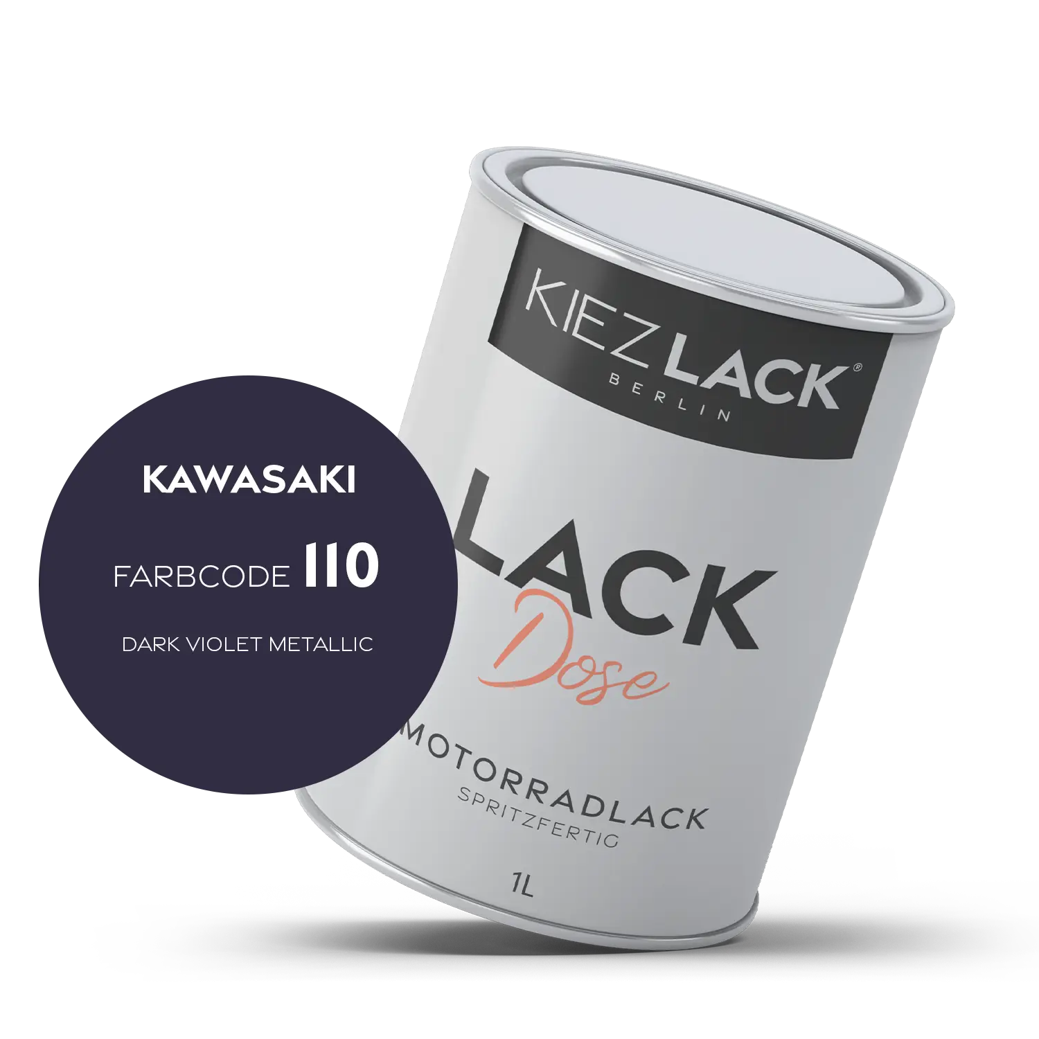 Kiezlack 1K Motorradlack Basislack Lackdose Kawasaki 110 DARK VIOLET METALLIC