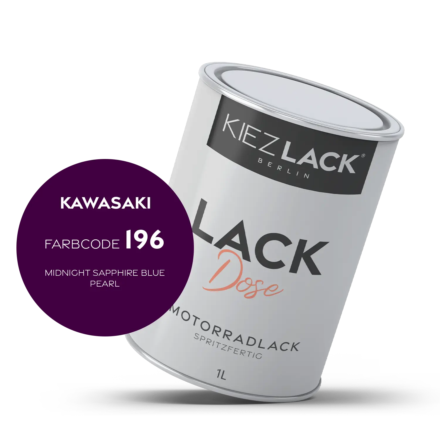 Kiezlack 1K Motorradlack Basislack Lackdose Kawasaki 196 MIDNIGHT SAPPHIRE BLUE PEARL