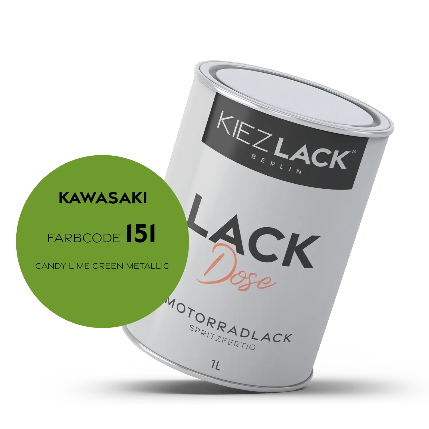 Kiezlack 1K Motorradlack Basislack Lackdose Kawasaki 151 CANDY LIME GREEN METALLIC
