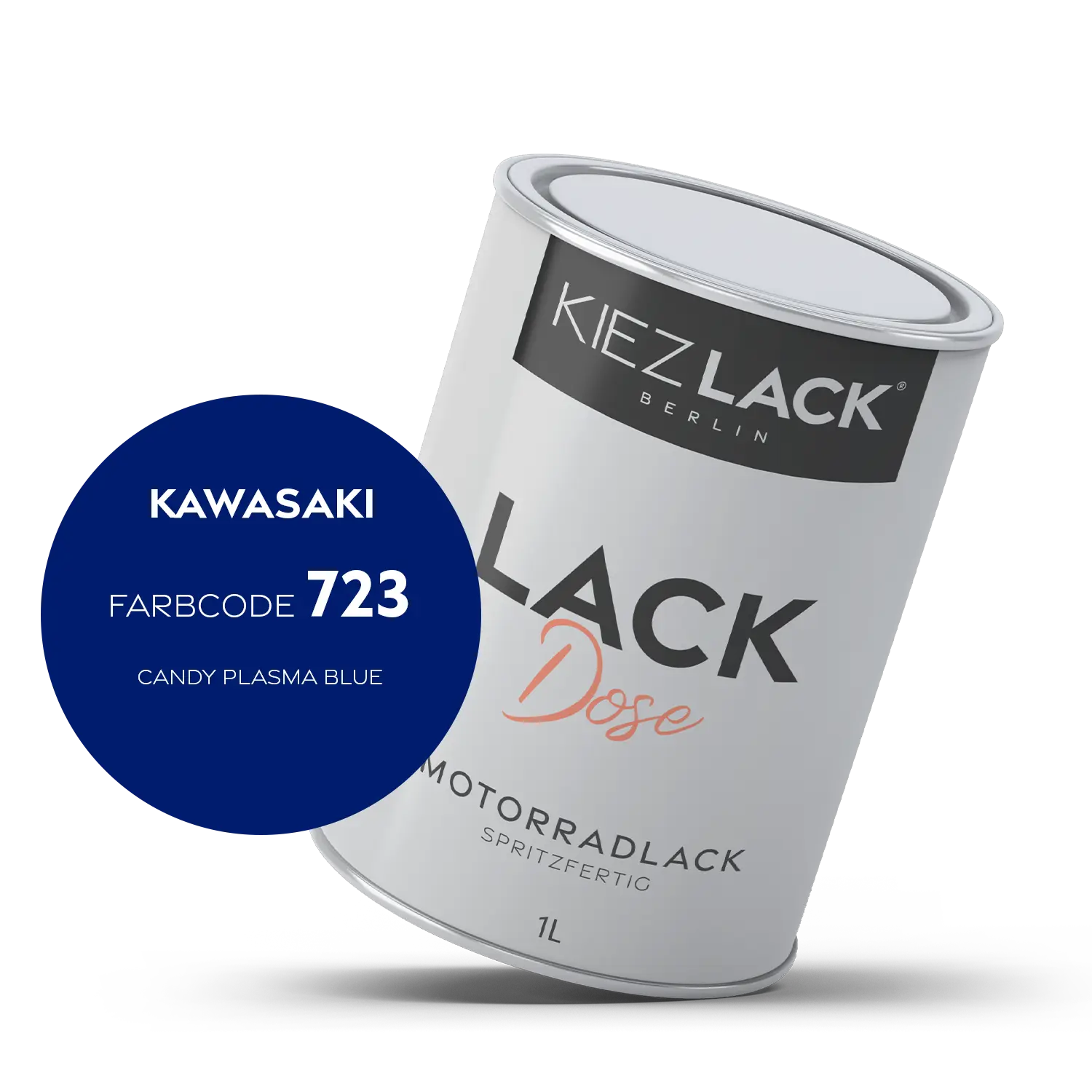 Kiezlack 1K Motorradlack Basislack Lackdose Kawasaki 723 CANDY PLASMA BLUE