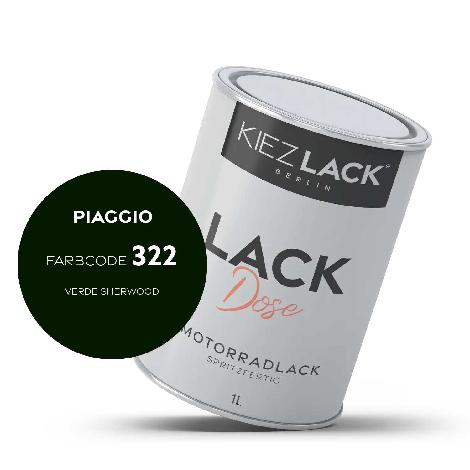Kiezlack 1K Motorradlack Basislack Lackdose Piaggio 322 VERDE SHERWOOD