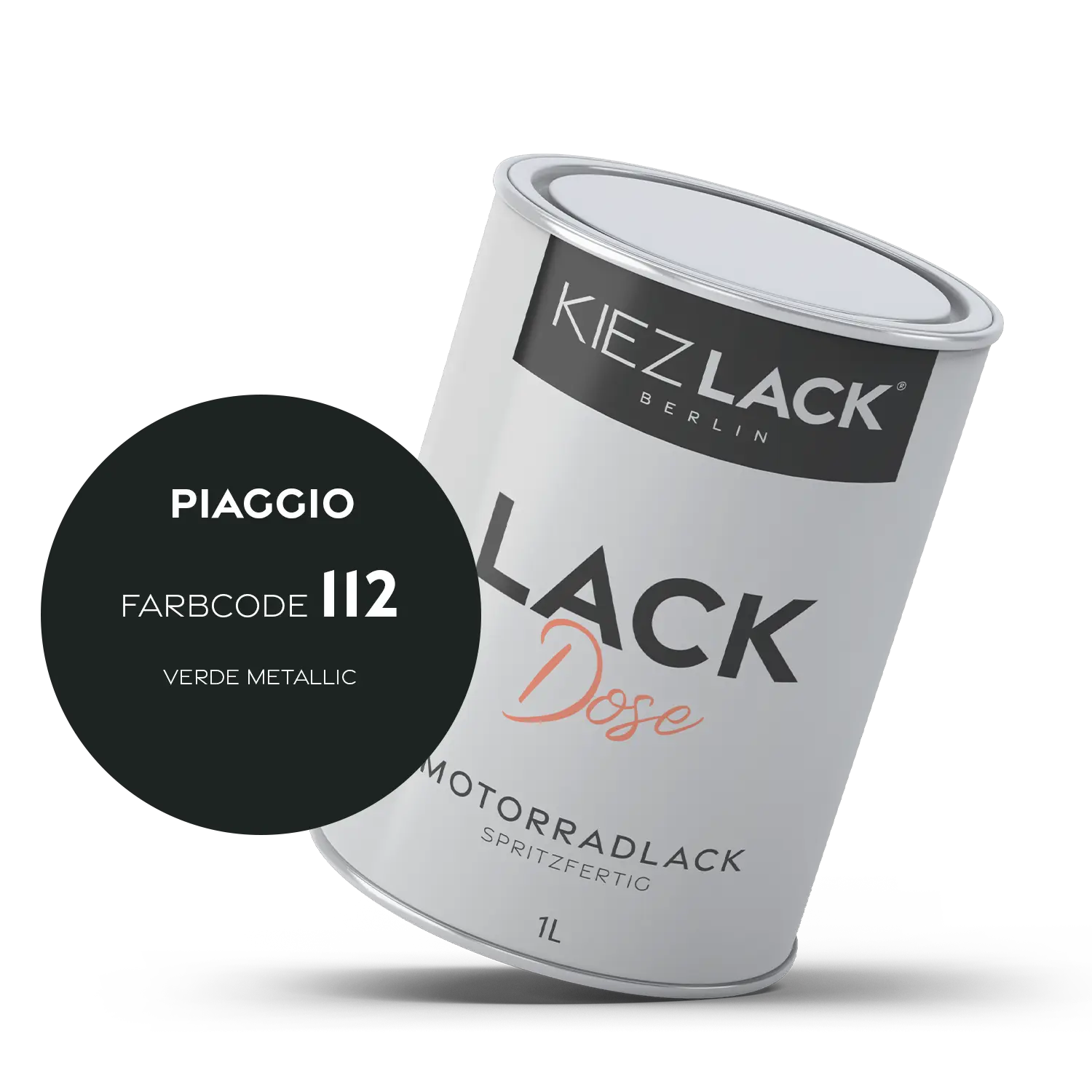 Kiezlack 1K Motorradlack Basislack Lackdose Piaggio 112 VERDE METALLIC