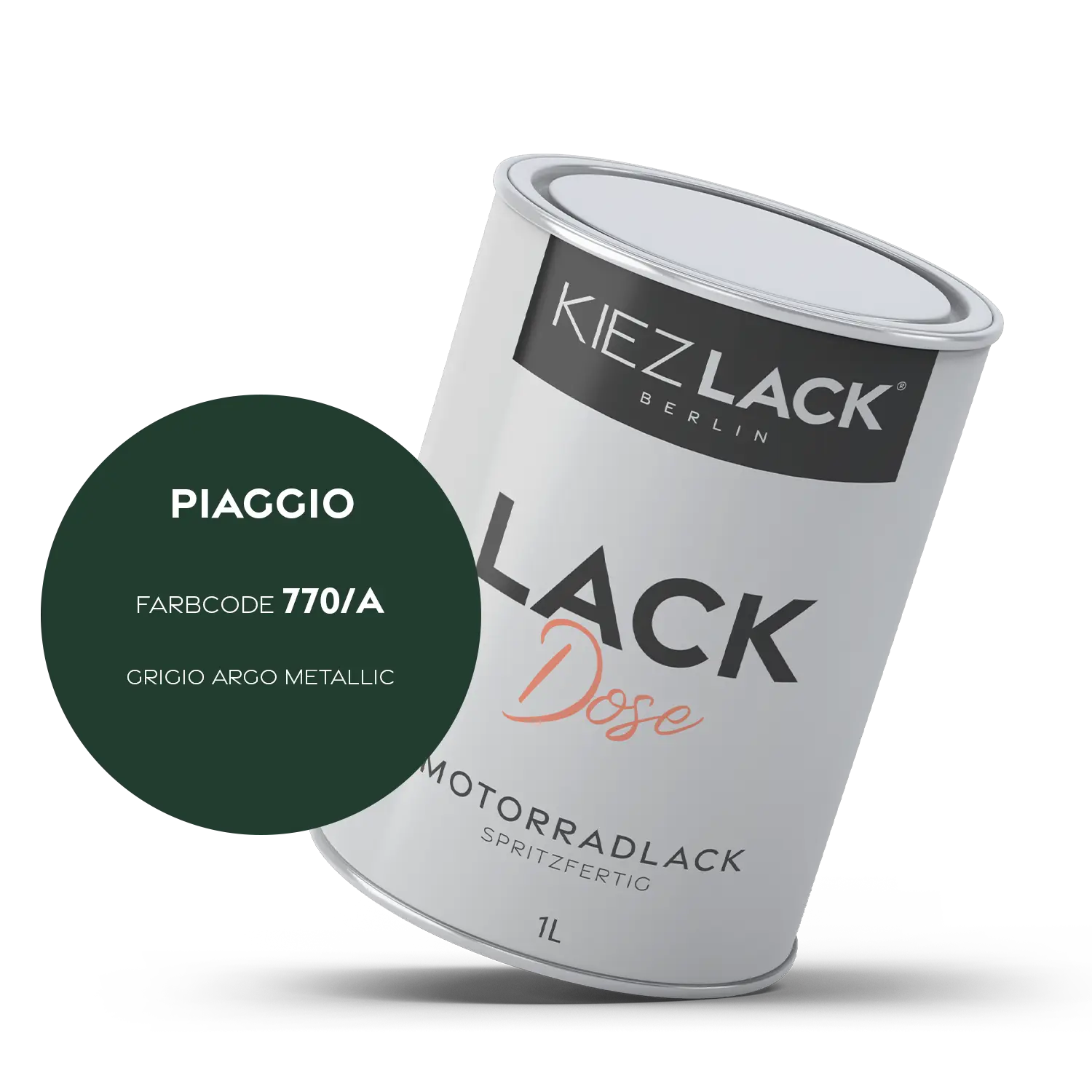 Kiezlack 1K Motorradlack Basislack Lackdose Piaggio 770/A GRIGIO ARGO METALLIC