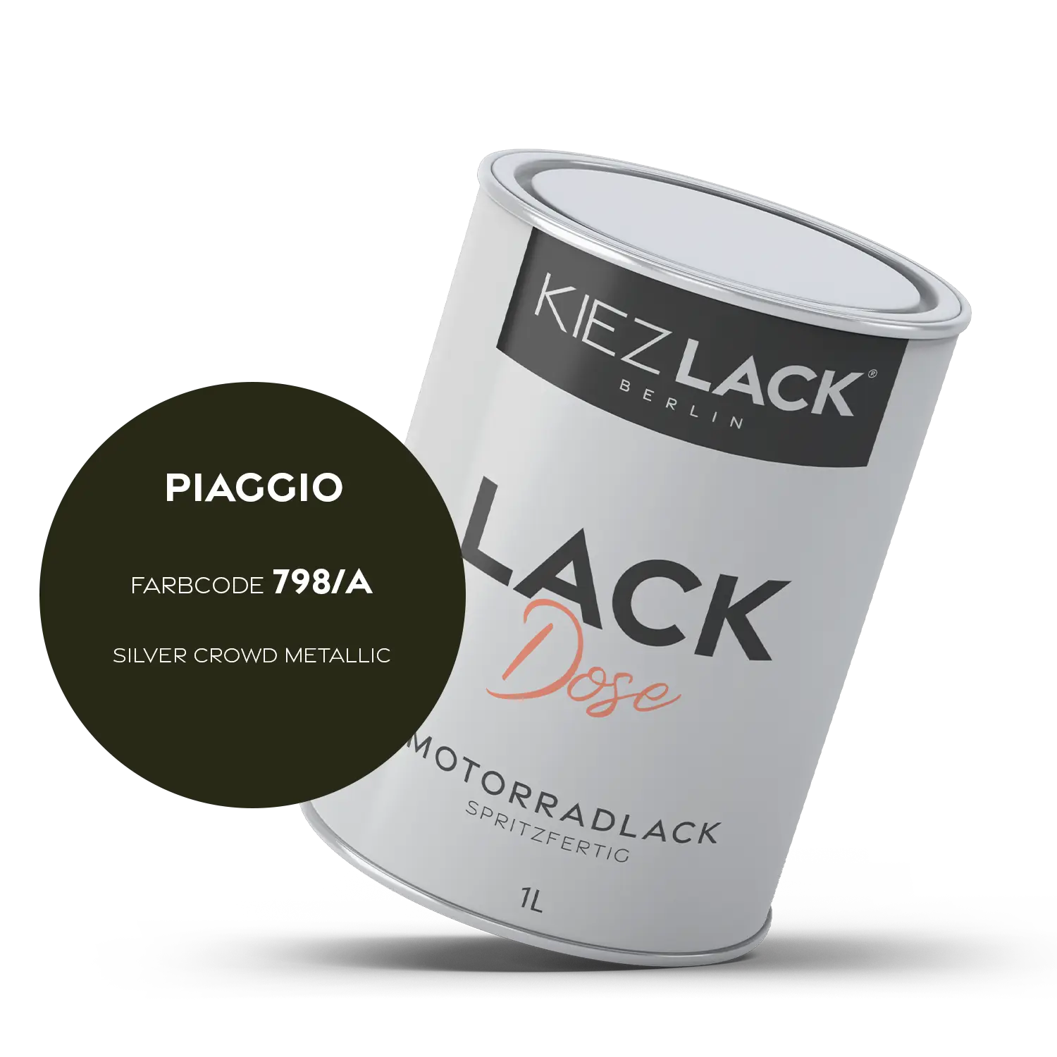 Kiezlack 1K Motorradlack Basislack Lackdose Piaggio 798/A SILVER CROWD METALLIC