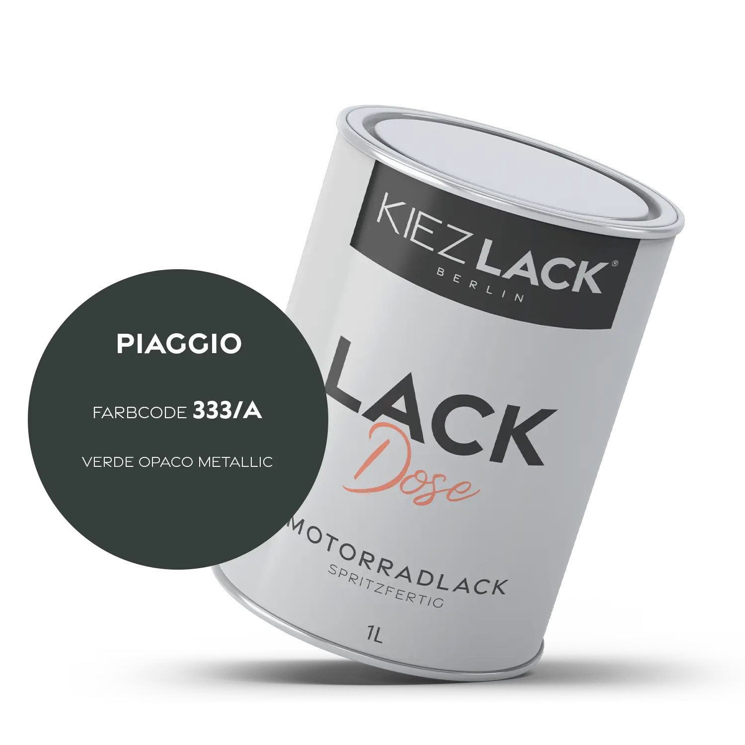 Kiezlack 1K Motorradlack Basislack Lackdose Piaggio 333/A VERDE OPACO METALLIC