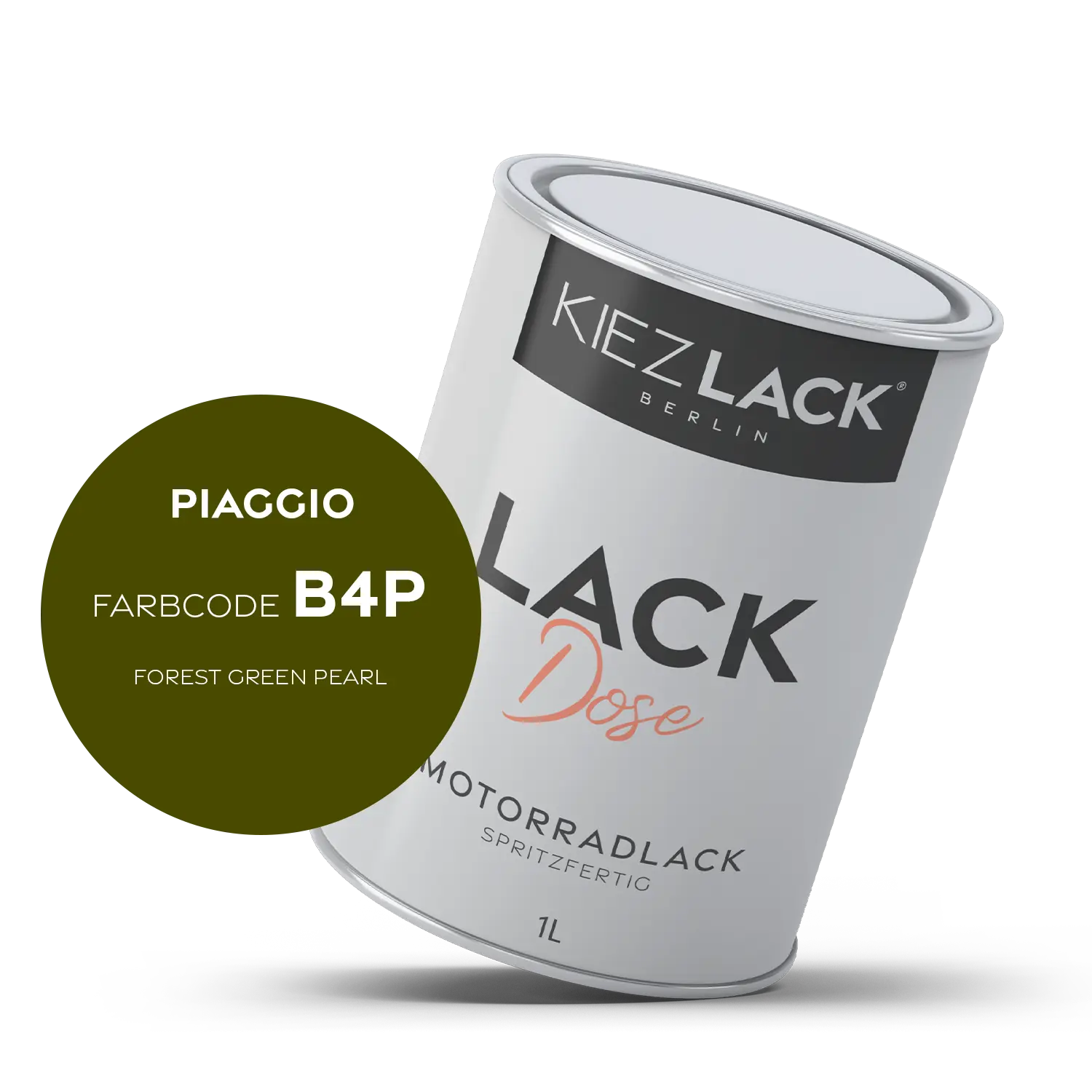 Kiezlack 1K Motorradlack Basislack Lackdose Piaggio B4P FOREST GREEN PEARL