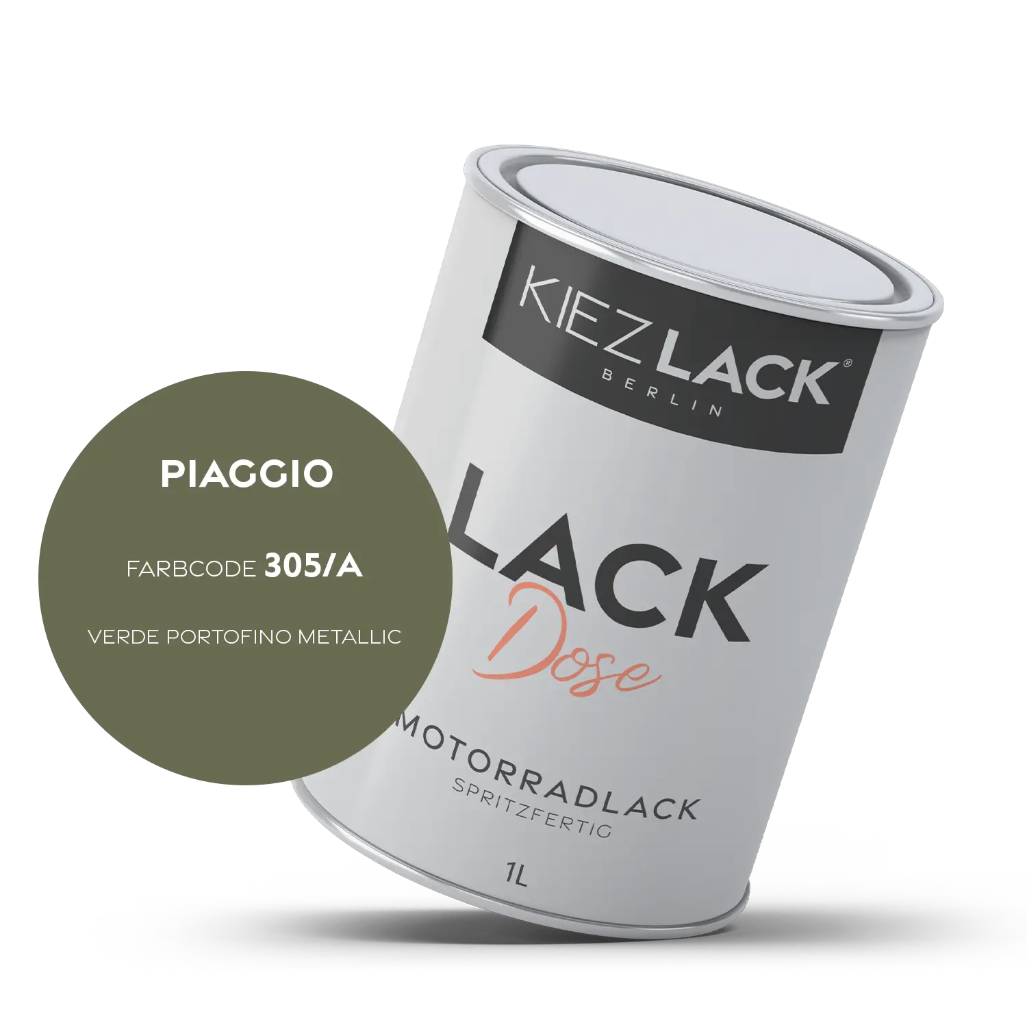 Kiezlack 1K Motorradlack Basislack Lackdose Piaggio 305/A VERDE PORTOFINO METALLIC