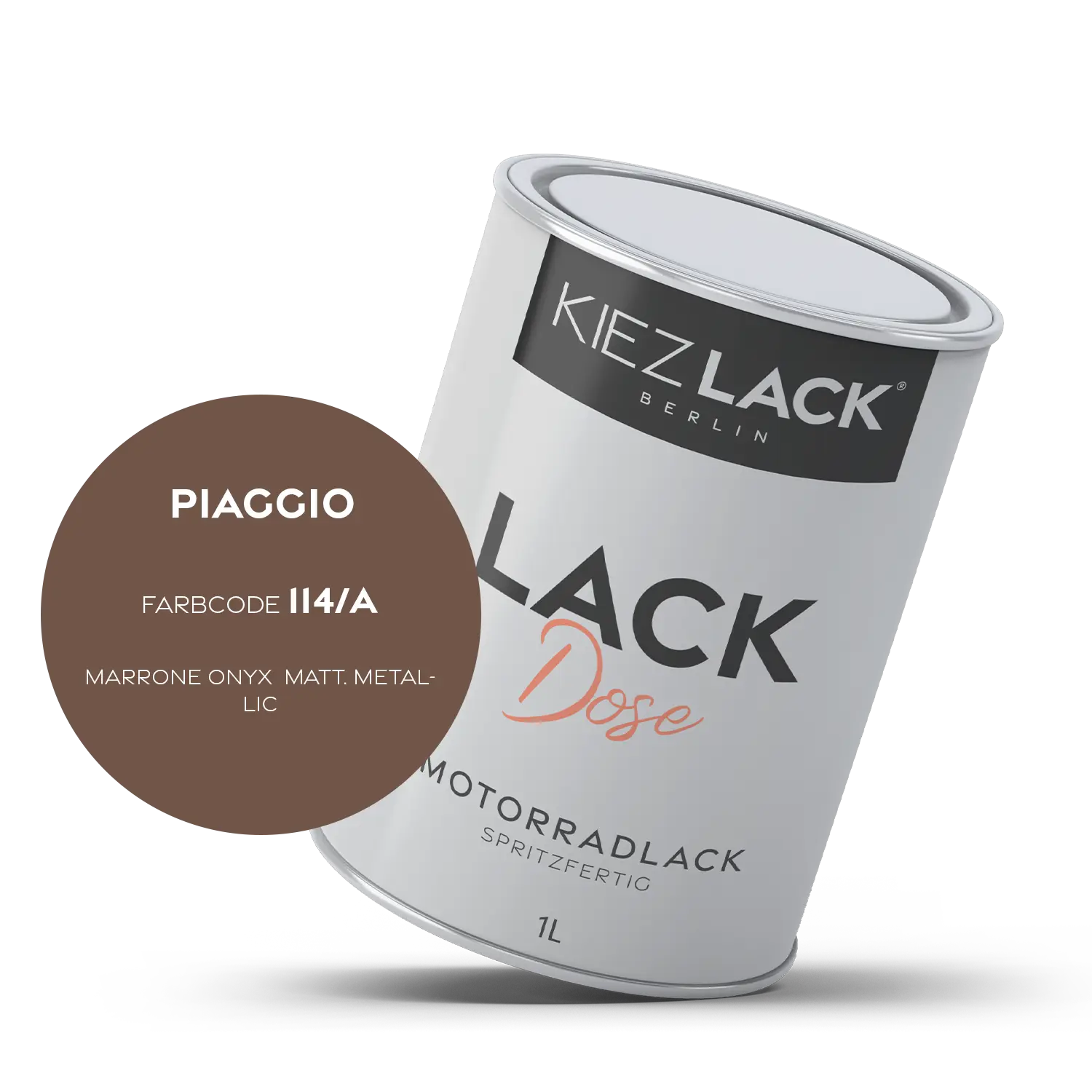 Kiezlack 1K Motorradlack Basislack Lackdose Piaggio 114/A MARRONE ONYX MATT. METALLIC