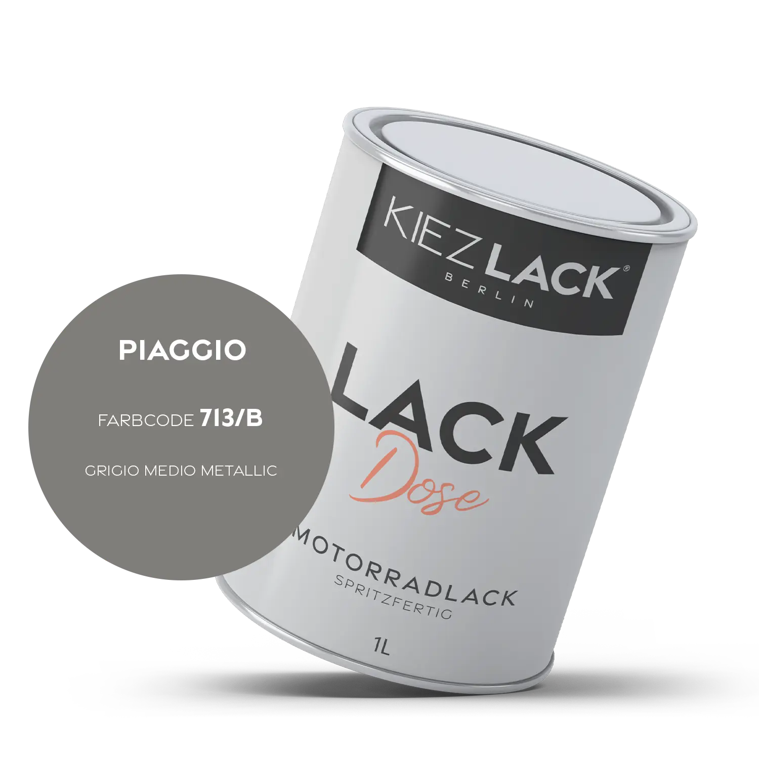 Kiezlack 1K Motorradlack Basislack Lackdose Piaggio 713/B GRIGIO MEDIO METALLIC