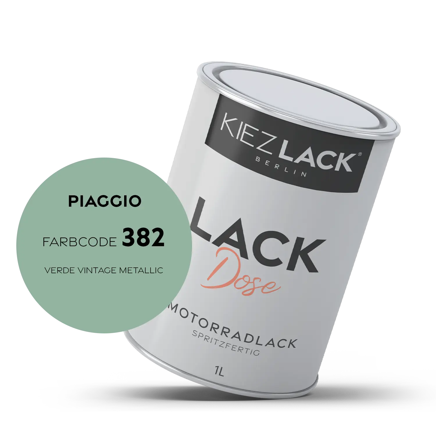 Kiezlack 1K Motorradlack Basislack Lackdose Piaggio 382 VERDE VINTAGE METALLIC