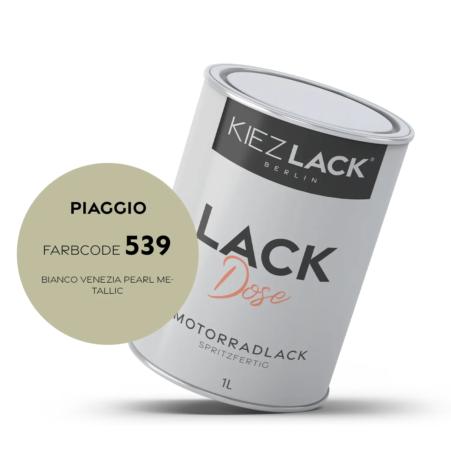 Kiezlack 1K Motorradlack Basislack Lackdose Piaggio 539 BIANCO VENEZIA PEARL METALLIC