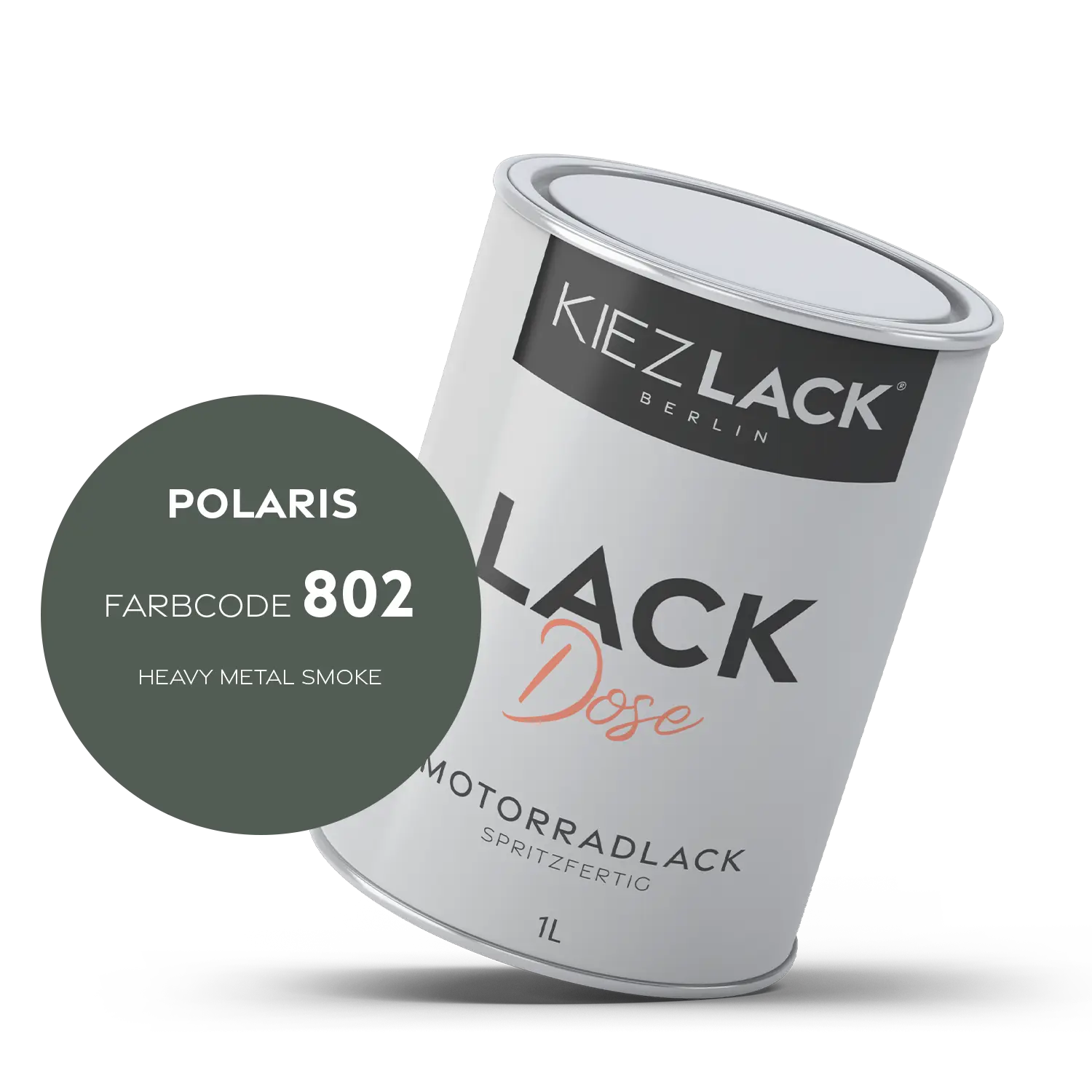 Kiezlack 1K Motorradlack Basislack Lackdose Polaris 802 HEAVY METAL SMOKE