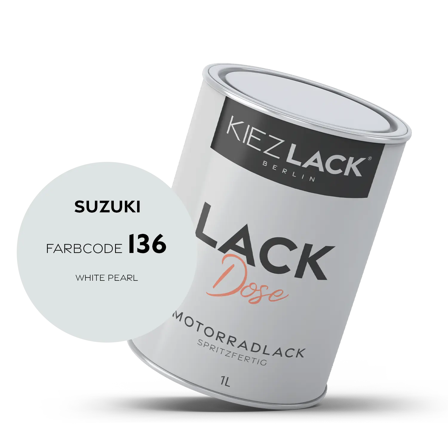 Kiezlack 1K Motorradlack Basislack Lackdose Suzuki 136 WHITE PEARL