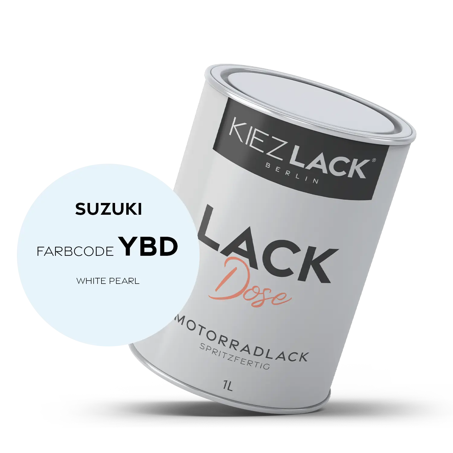 Kiezlack 1K Motorradlack Basislack Lackdose Suzuki YBD WHITE PEARL