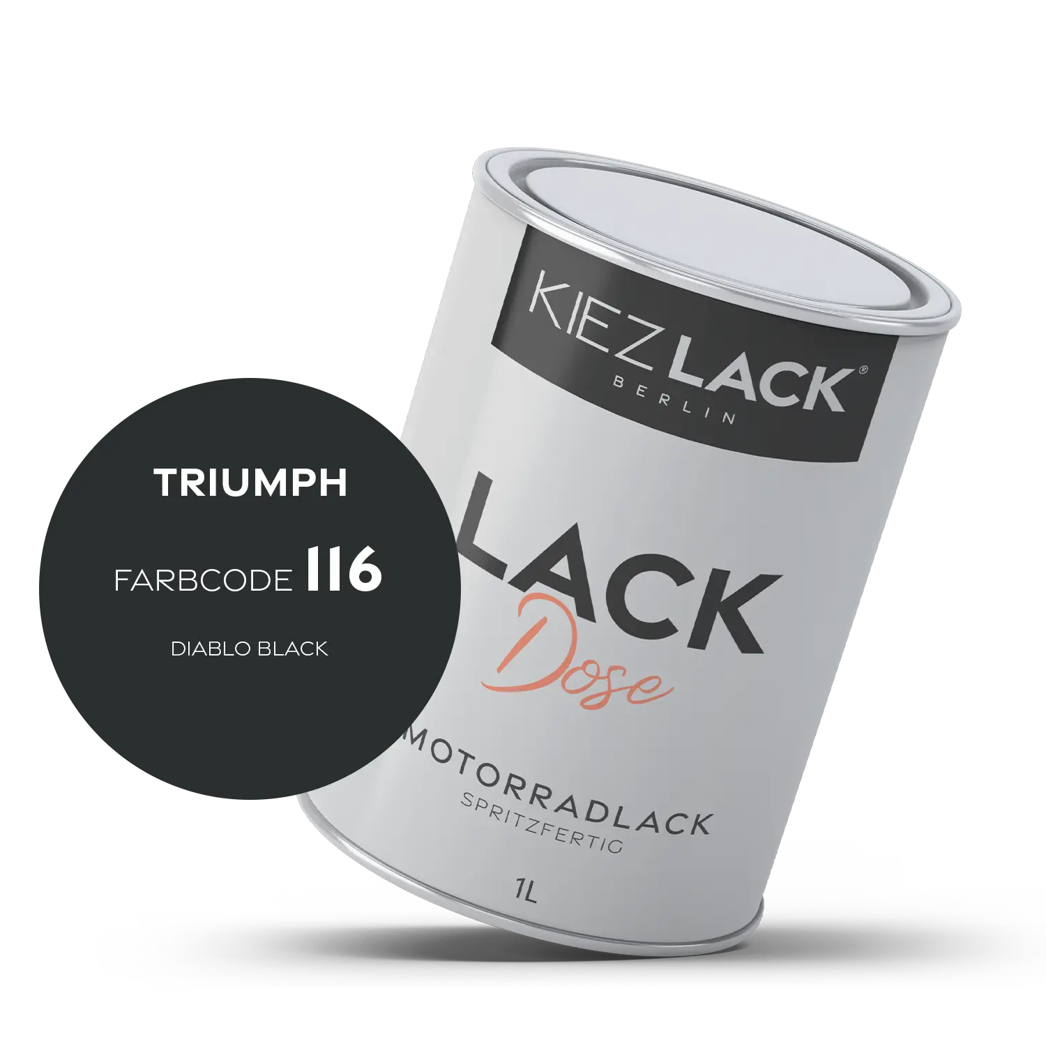 Kiezlack 1K Motorradlack Basislack Lackdose Triumph 116 DIABLO BLACK