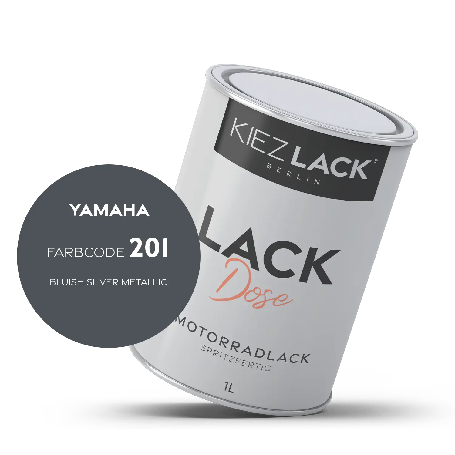 Kiezlack 1K Motorradlack Basislack Lackdose Yamaha 201 BLUISH SILVER METALLIC