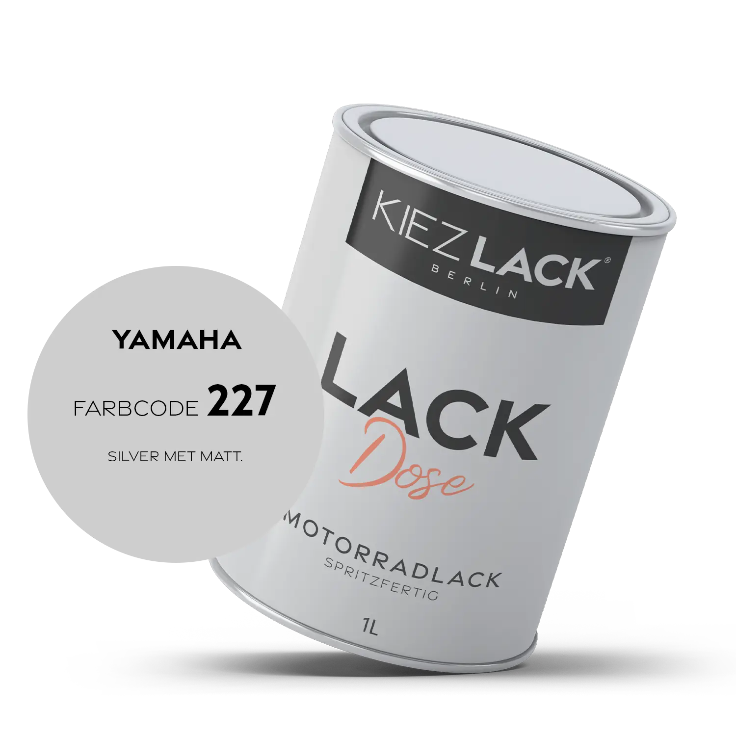 Kiezlack 1K Motorradlack Basislack Lackdose Yamaha 227 SILVER MET MATT.