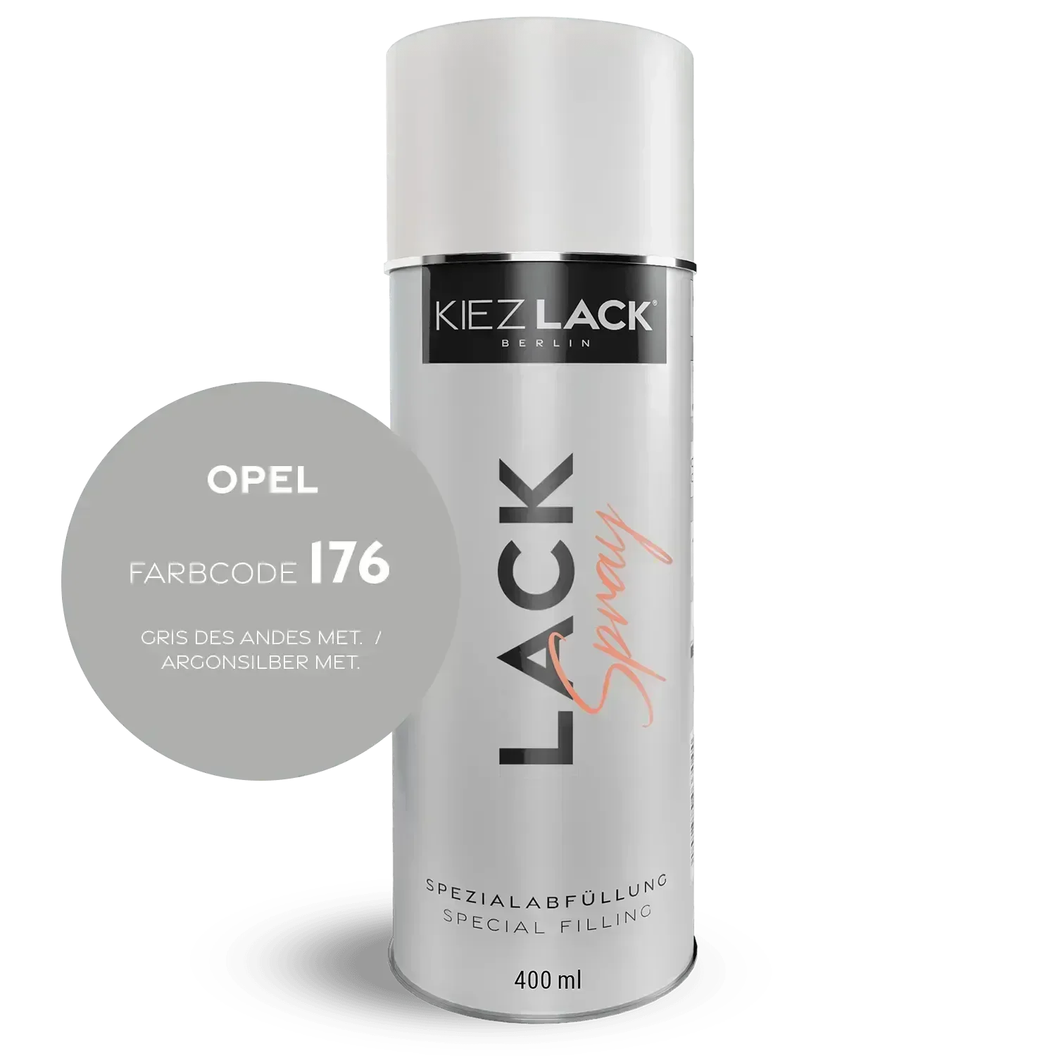 Kiezlack Lackspray Autolack Spraydose OPEL 176 GRIS DES ANDES MET.