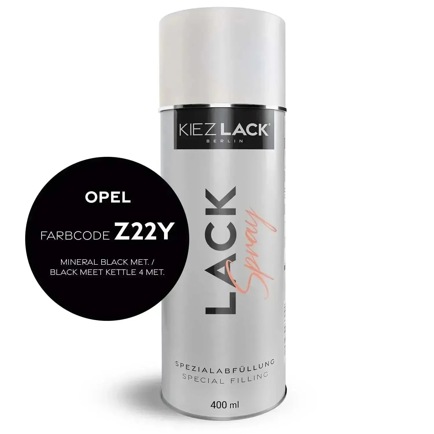 Kiezlack Lackspray Autolack Spraydose OPEL Z22Y MINERAL BLACK MET.