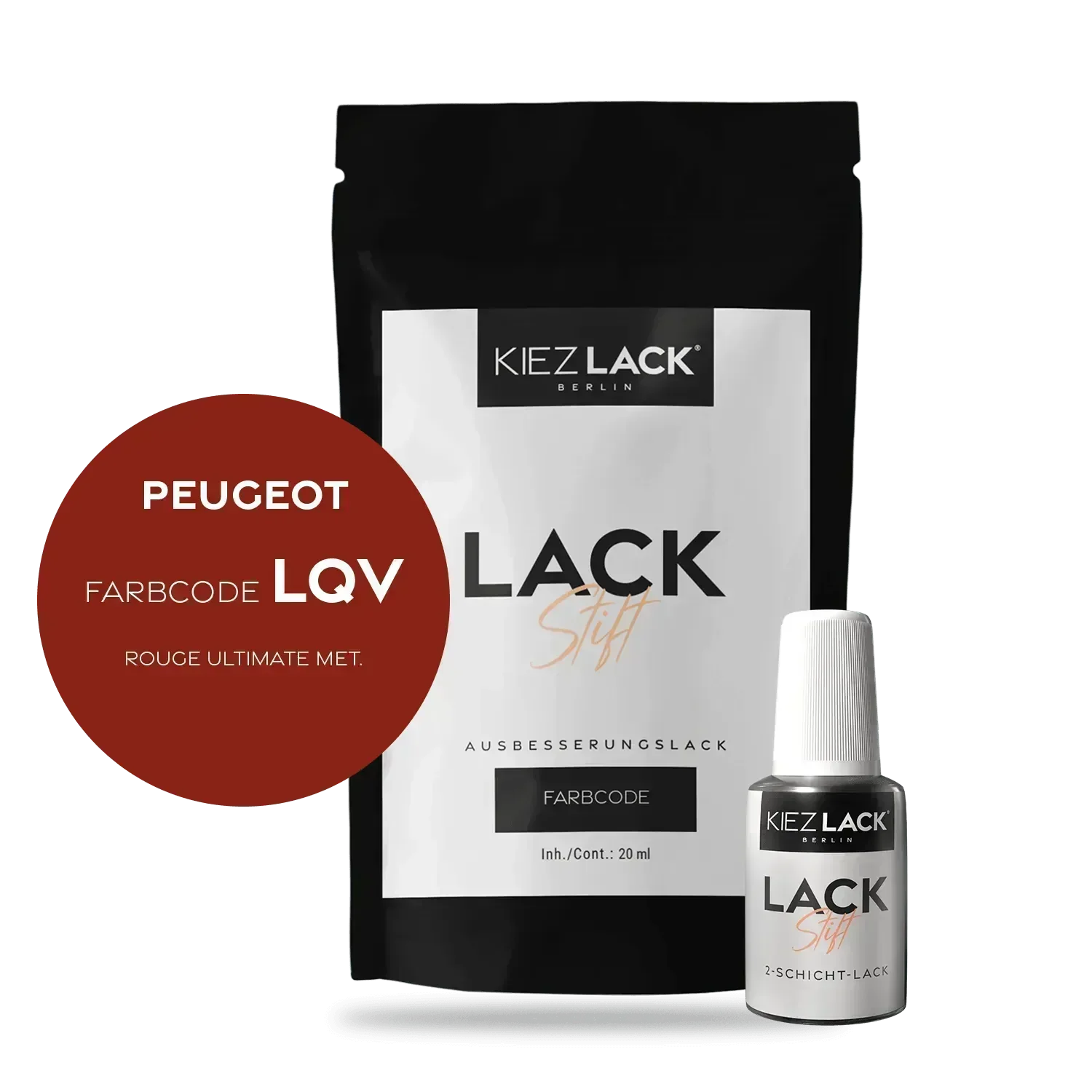 Kiezlack Lackstift Autolack Lackstift Peugeot LQV ROUGE ULTIMATE MET.