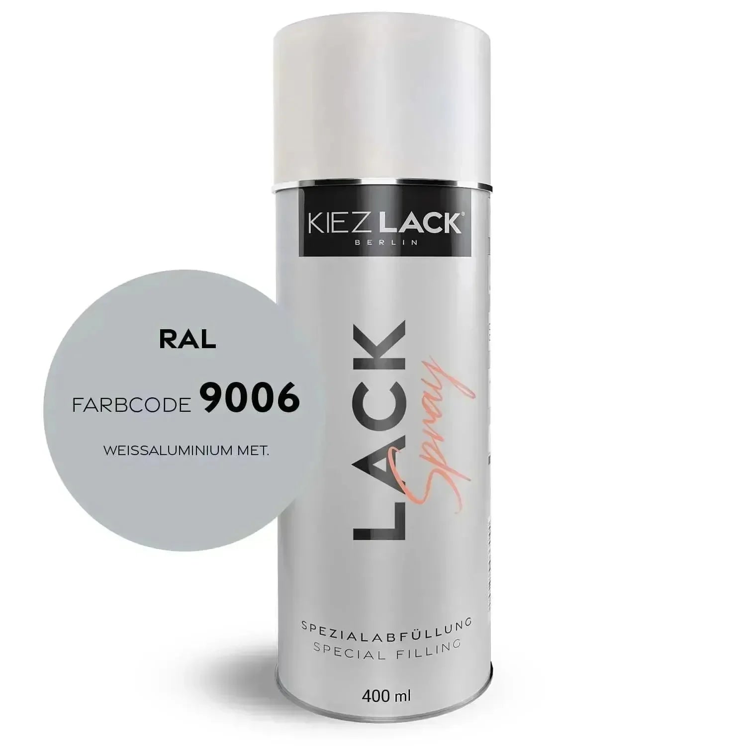 Kiezlack Lackspray Autolack Spraydose RAL 9006 WEISSALUMINIUM MET.