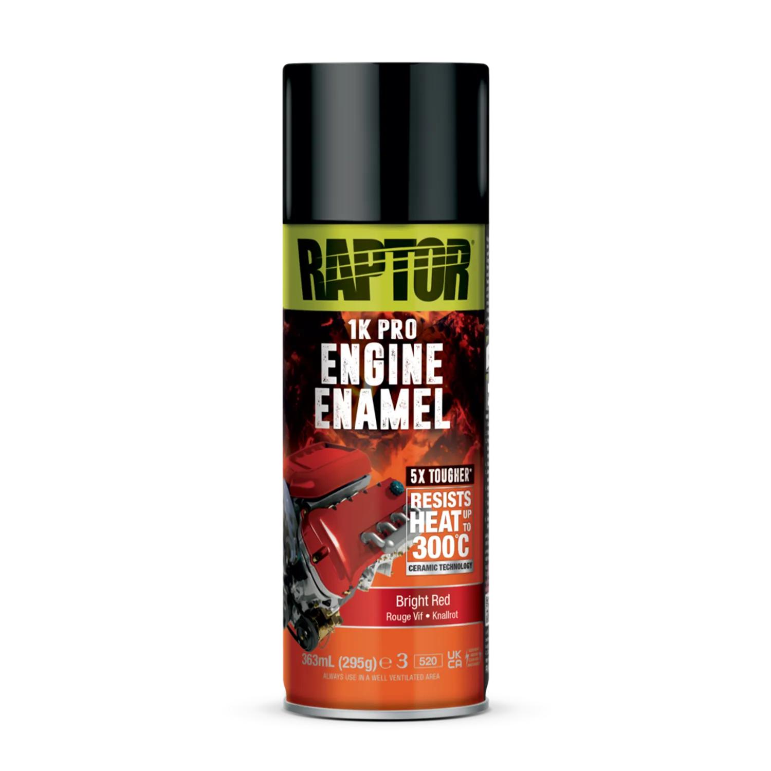 Raptor Knallrot RAPTOR 1K Pro Motorlack Spray hitzebeständig bis 300 °C FARBWAHL