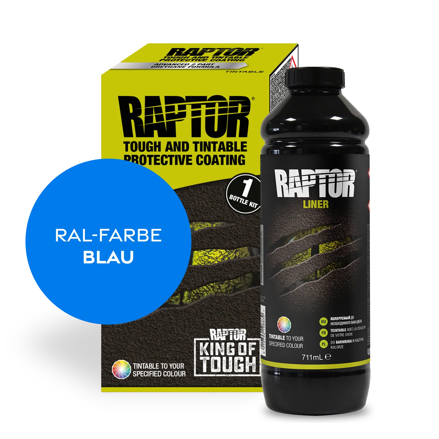Raptor RAL 5000 - Violettblau / 1er Flaschen-KIT / ohne RAPTOR Liner Flaschen-Kit RAL-Farben Blau