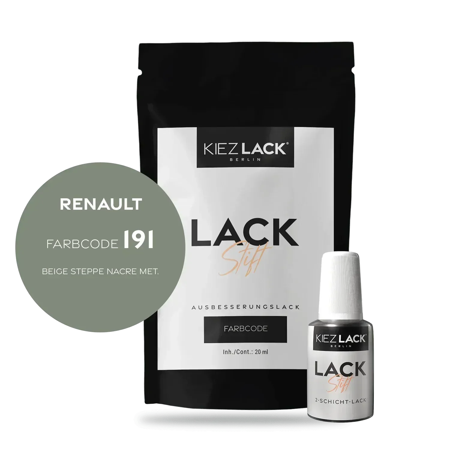 Kiezlack Lackstift Autolack Lackstift Renault 191 BEIGE STEPPE NACRE MET.