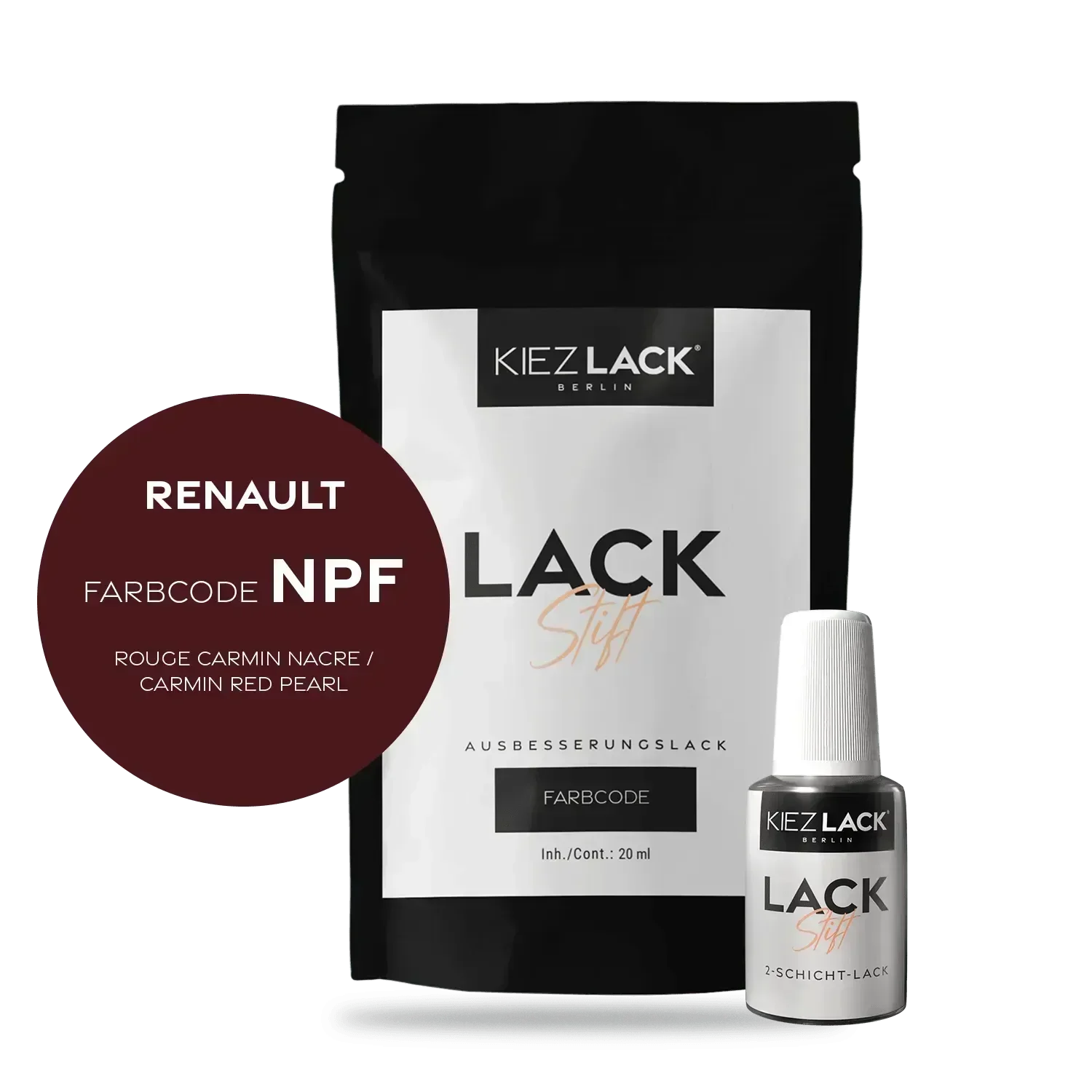 Kiezlack Lackstift Autolack Lackstift Renault NPF ROUGE CARMIN NACRE