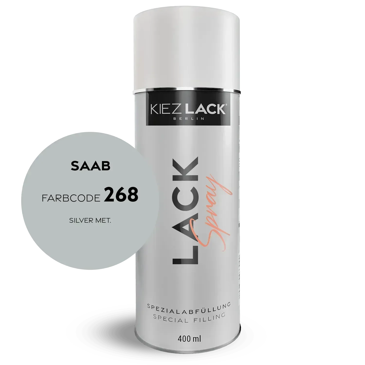 Kiezlack Lackspray Autolack Spraydose SAAB 268 SILVER MET. Lackspray