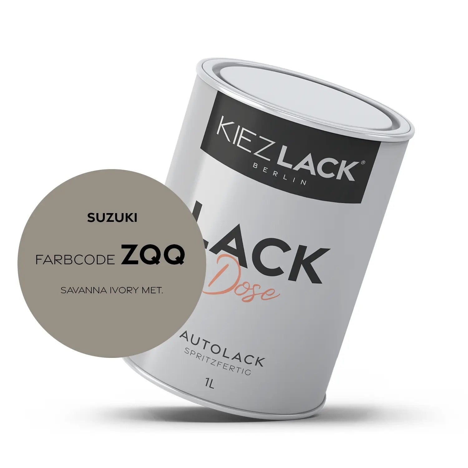 Kiezlack 1K Autolack Lackdose Basislack spritzfertig SUZUKI ZQQ SAVANNA IVORY MET.