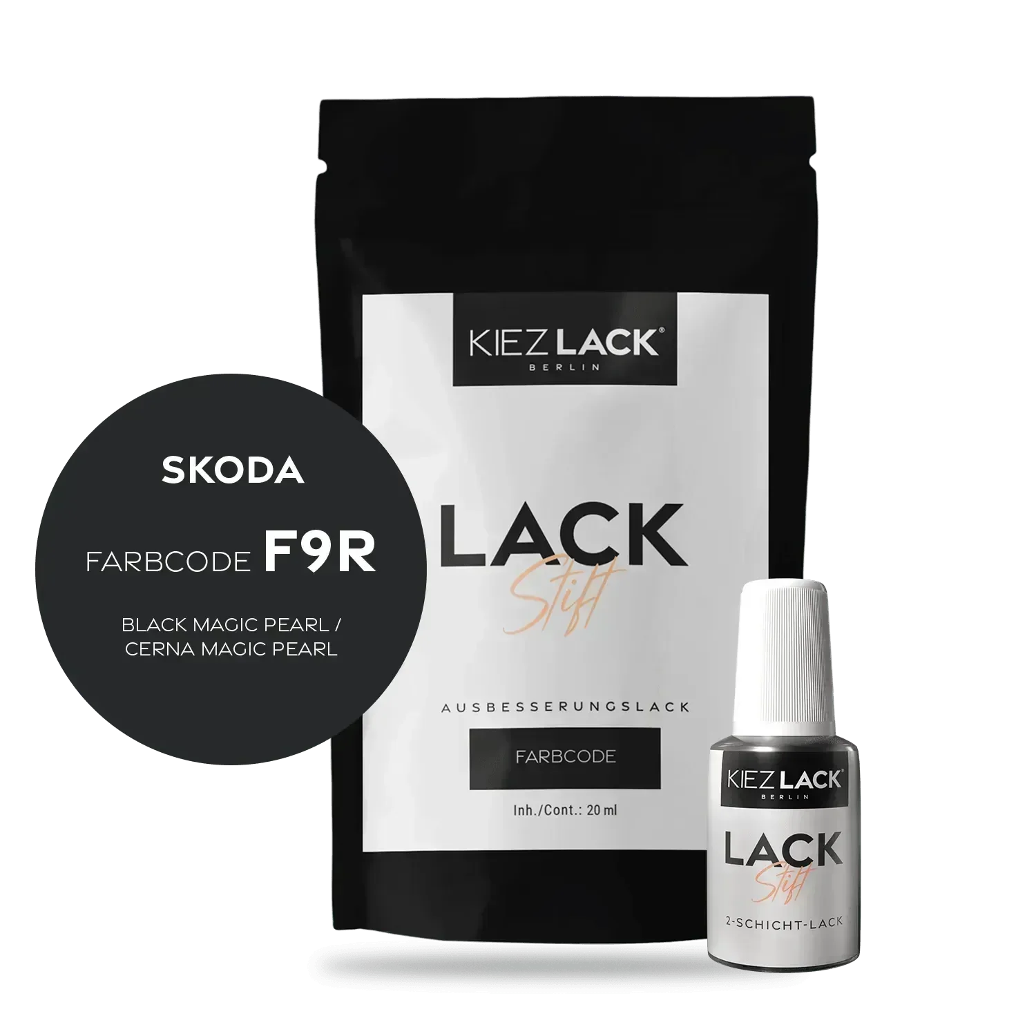 Kiezlack Lackstift Autolack Lackstift Skoda F9R BLACK MAGIC PEARL