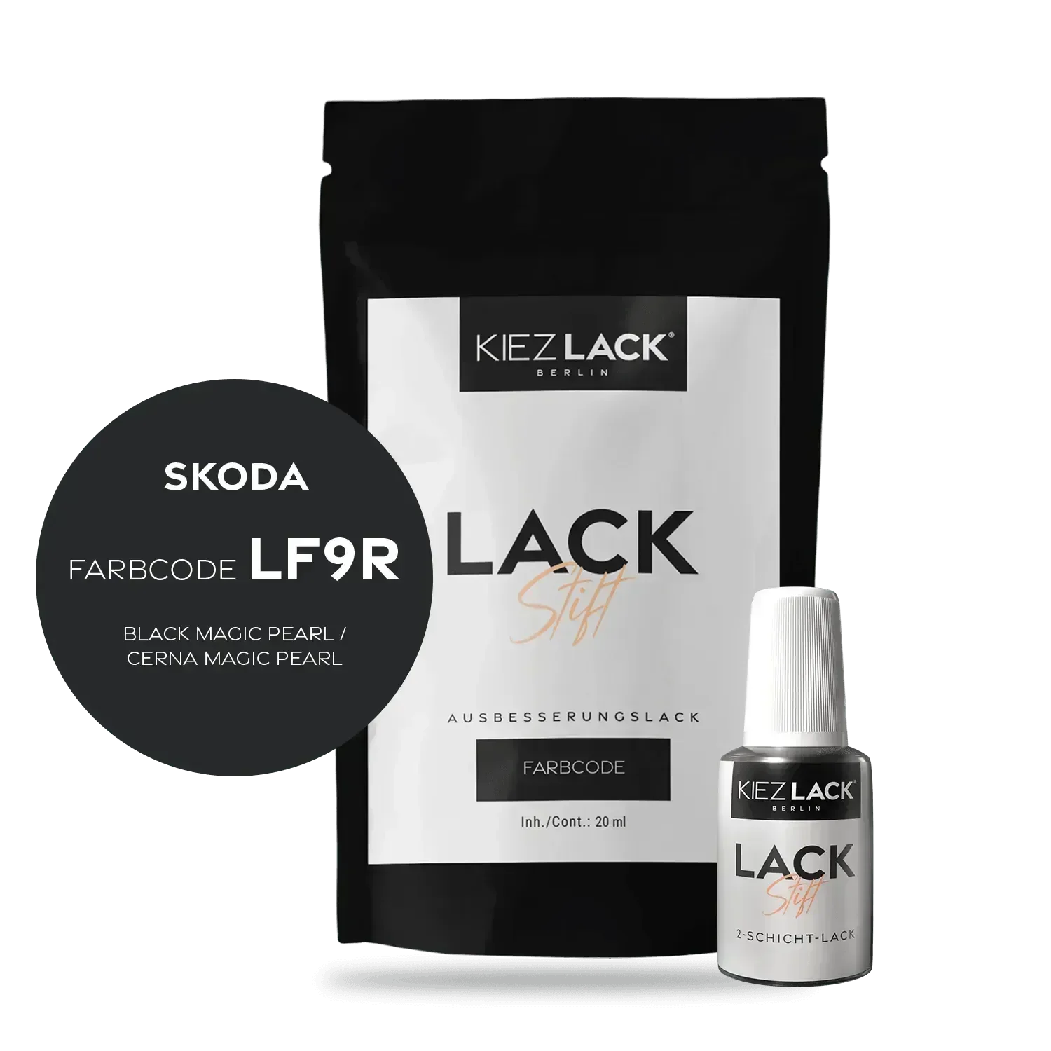 Kiezlack Lackstift Autolack Lackstift Skoda LF9R BLACK MAGIC PEARL