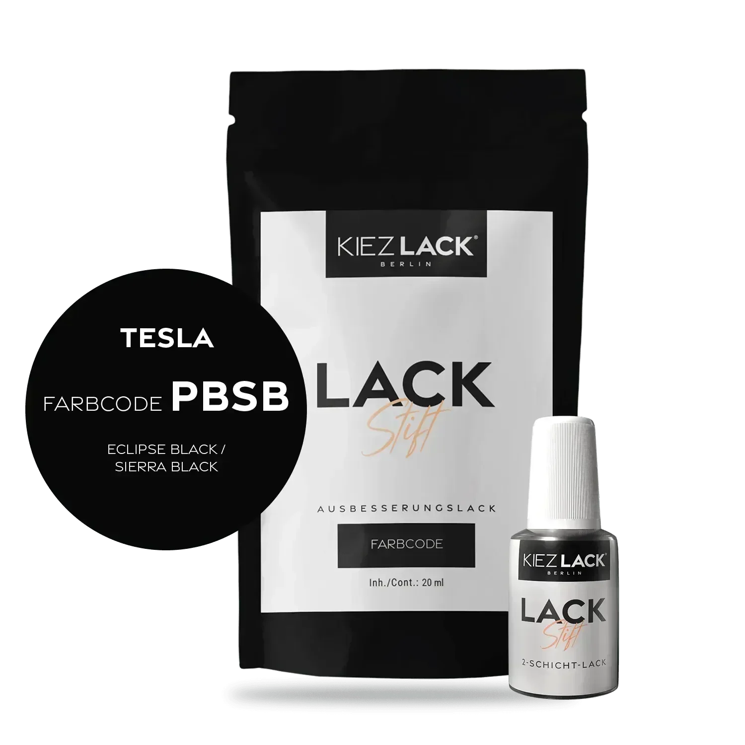 Kiezlack Lackstift Autolack Lackstift TESLA PBSB ECLIPSE BLACK