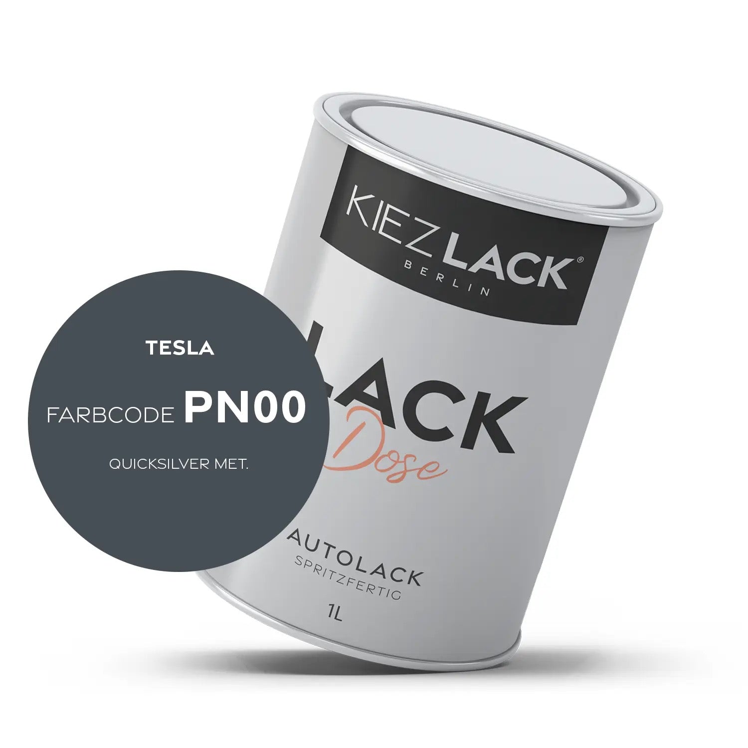 Kiezlack 1K Autolack Lackdose Basislack spritzfertig TESLA PN00 QUICKSILVER MET.