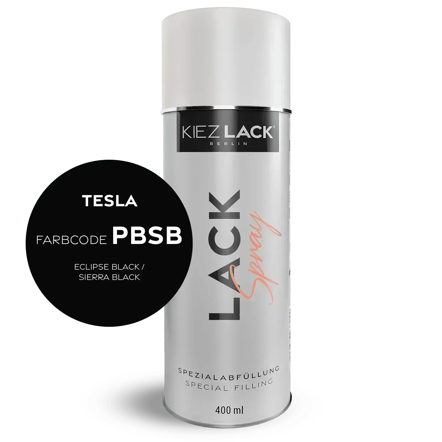 Kiezlack Lackspray Autolack Spraydose TESLA PBSB ECLIPSE BLACK Lackspray