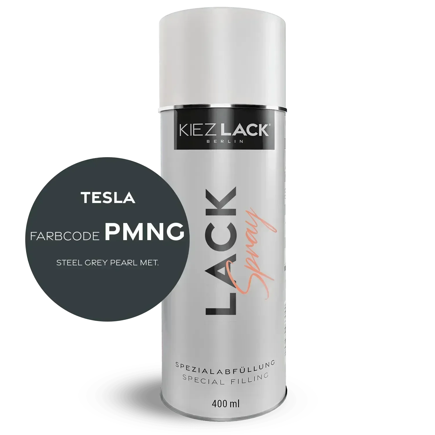 Kiezlack Lackspray Autolack Spraydose TESLA PMNG STEEL GREY PEARL MET. Lackspray
